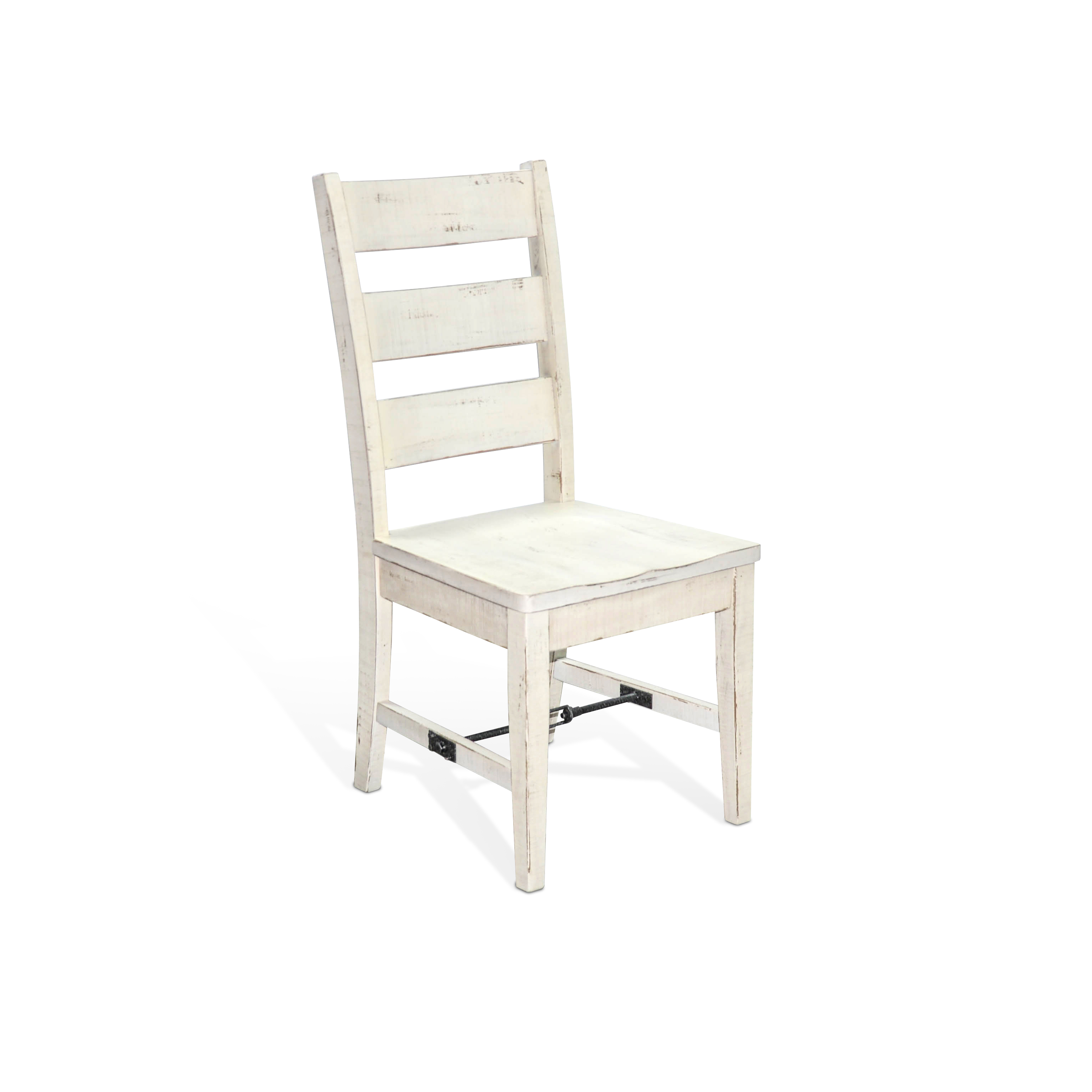 Purity Craft White Sand Ladderback Chair with Turnbuckle, Wood Seat (Set of 2)