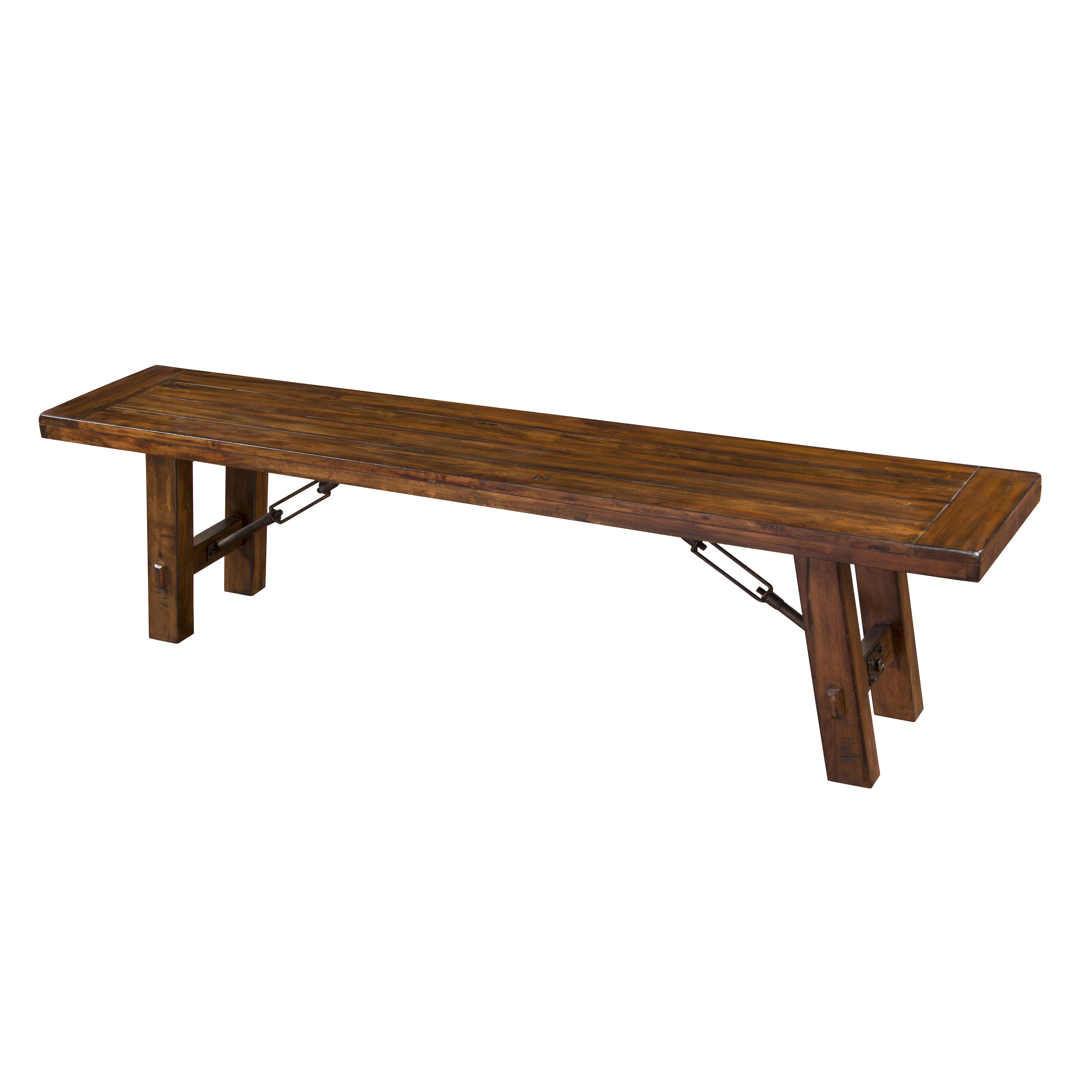 Purity Craft Tuscany Vintage Mocha Dining Bench with Turnbuckle Accents