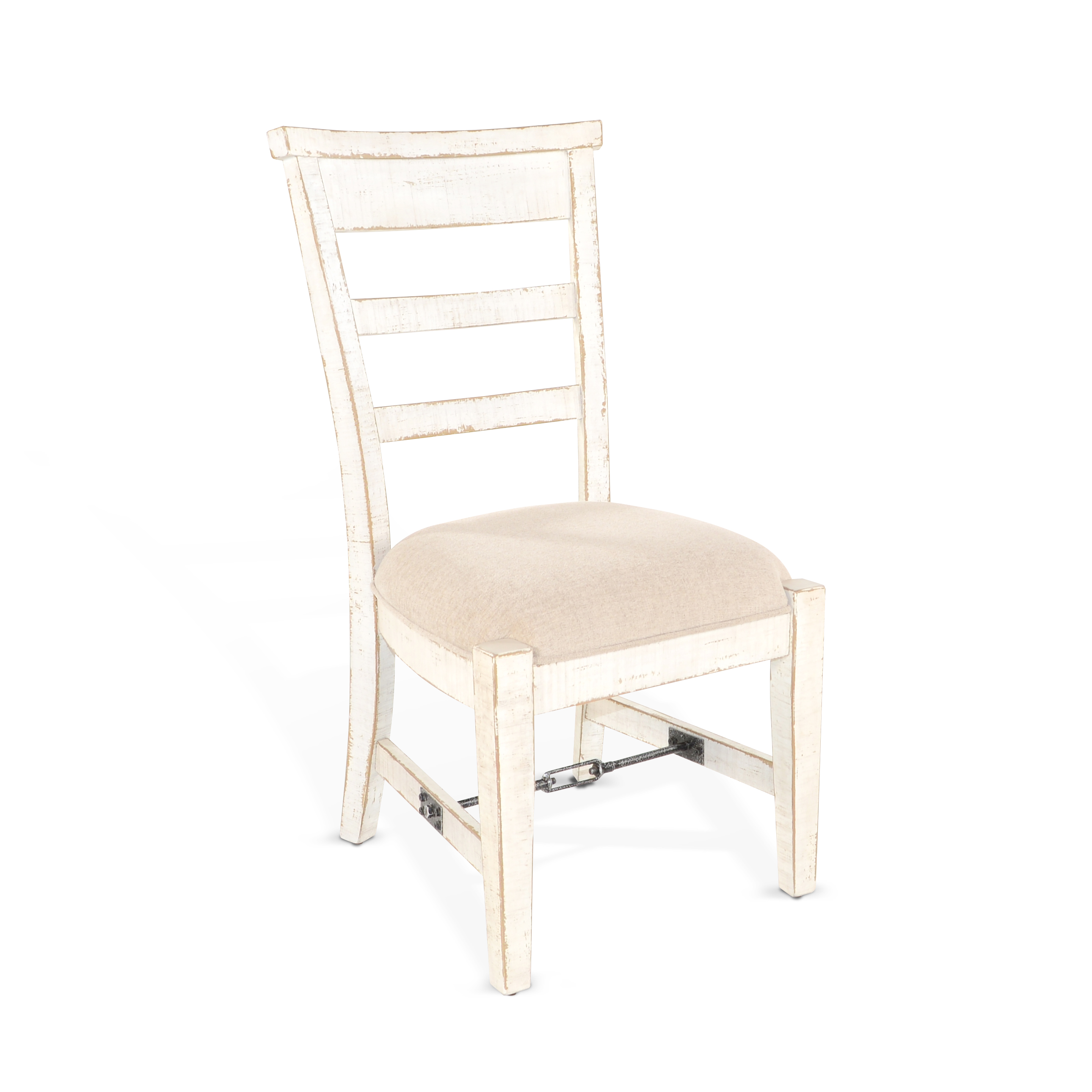 2 Purity Craft Marina White Sand Side Chairs with Cushion Seat
