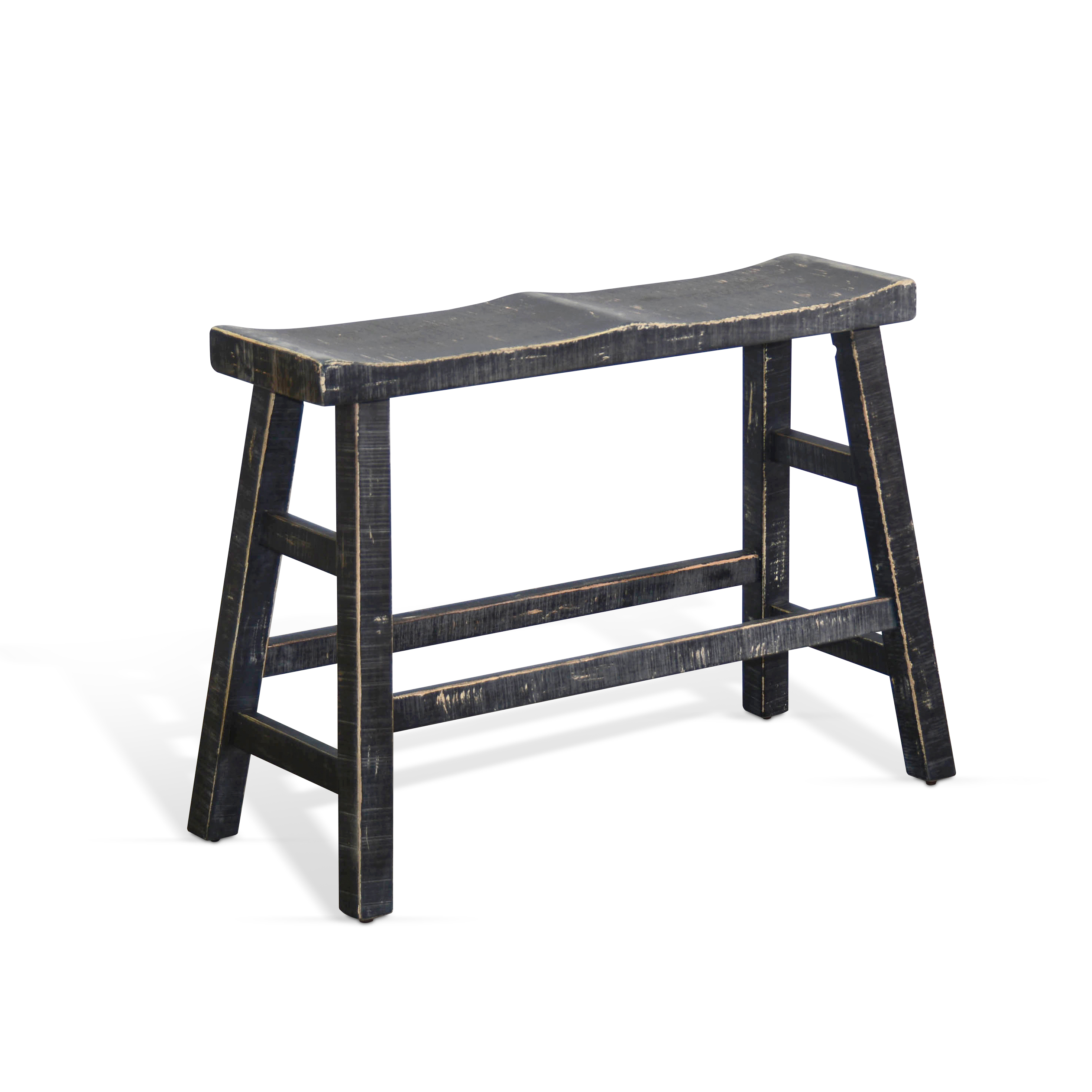 Purity Craft Black Sand Counter Bench, Wood Seat