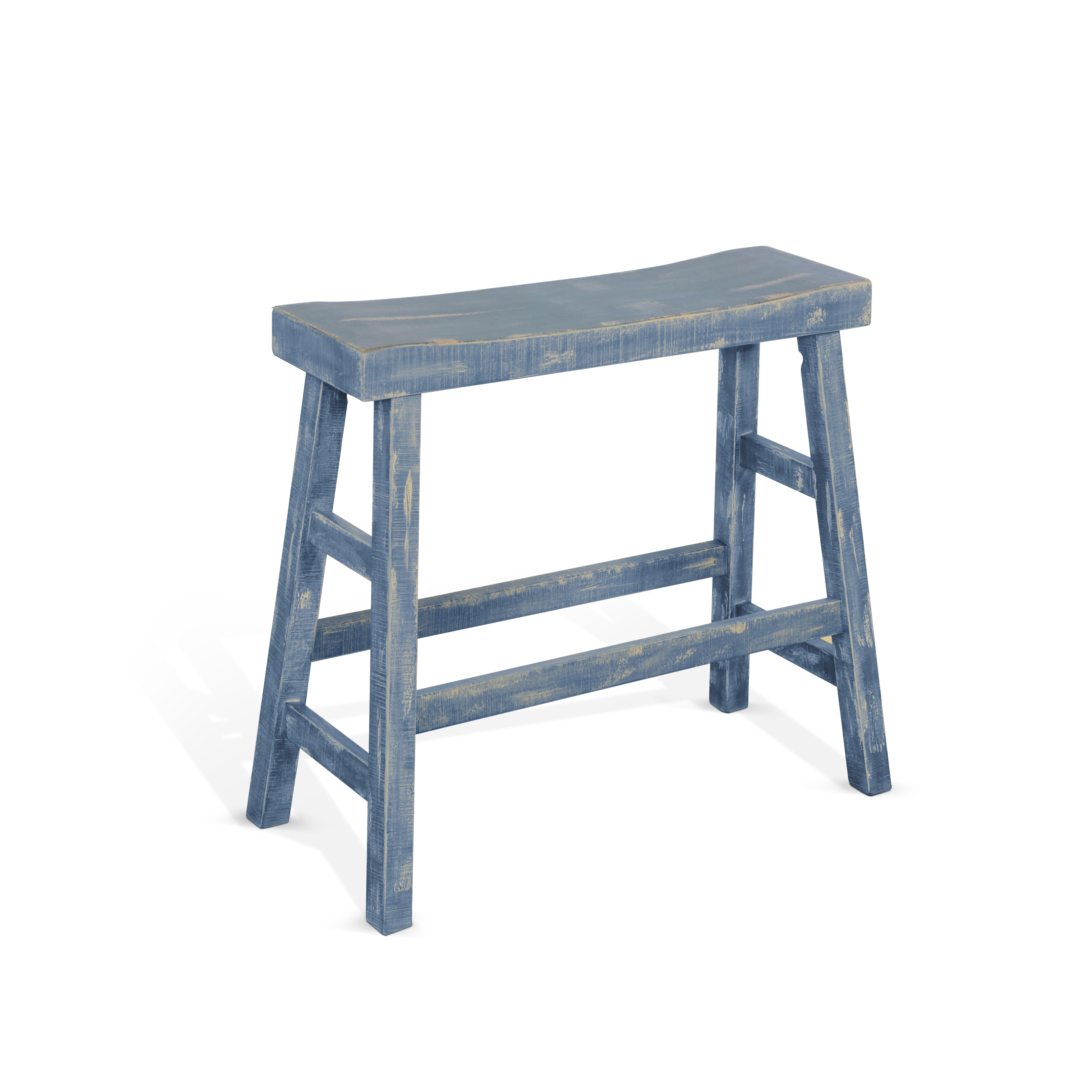 Purity Craft Marina Ocean Blue 30 Inch Bench with Wood Seat