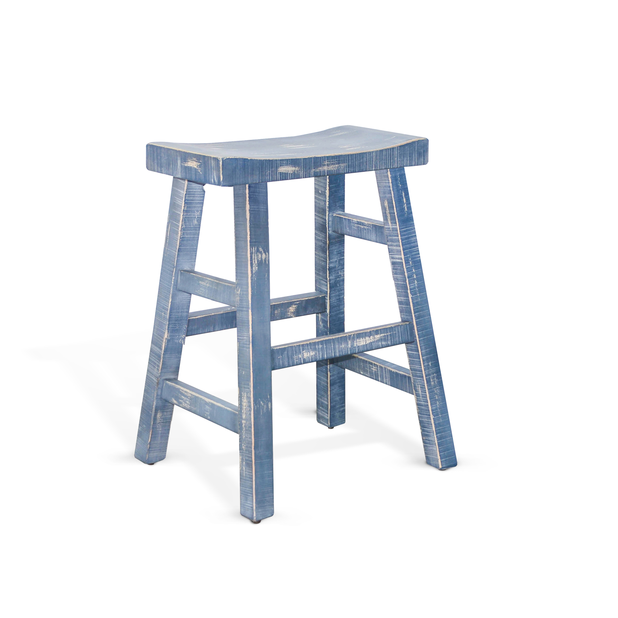 2 Purity Craft Marina Ocean Blue Counter Saddle Seat Stools