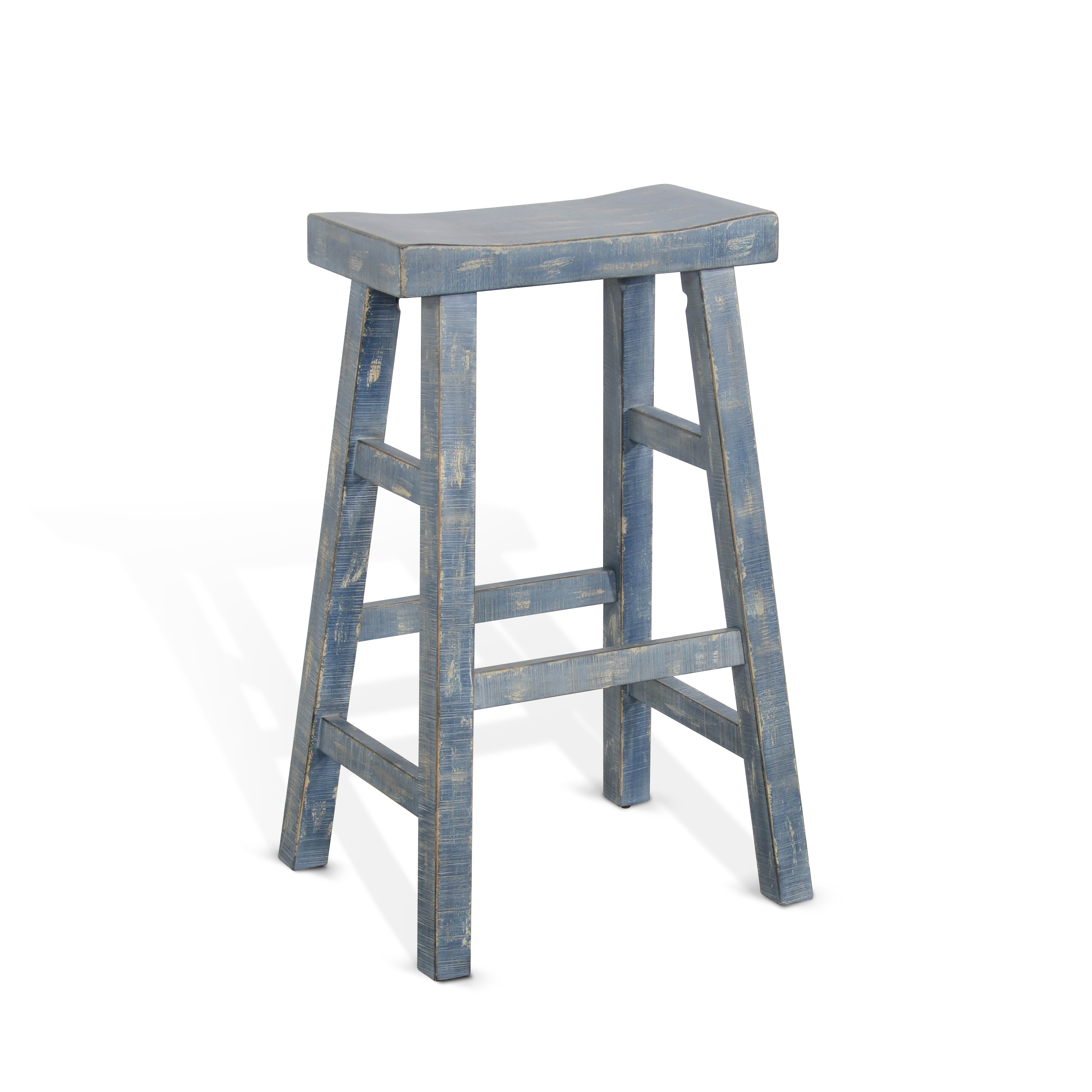 2 Purity Craft Marina Ocean Blue Bar Saddle Seat Stools