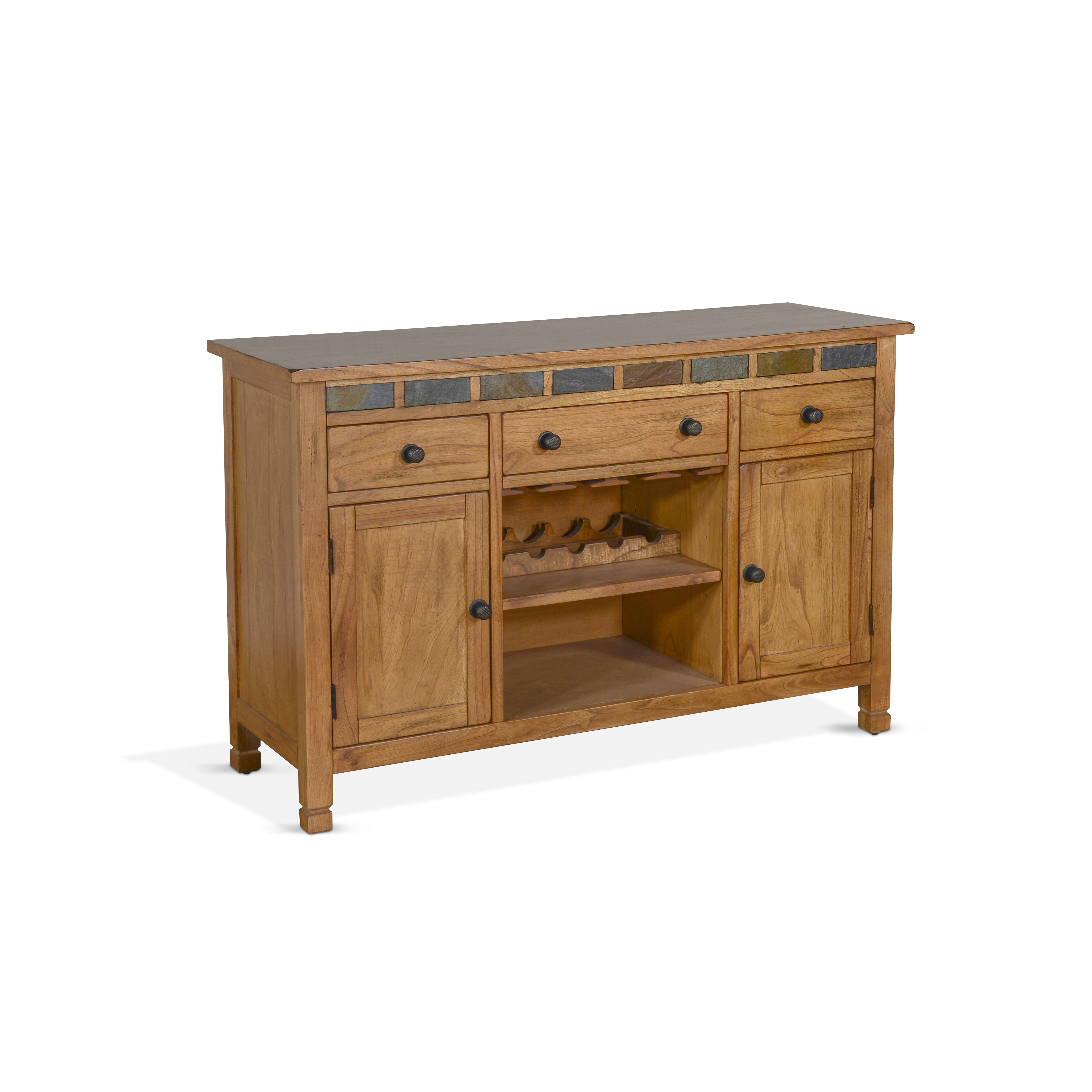 Purity Craft Sedona Rustic Oak Buffet with Natural Slate