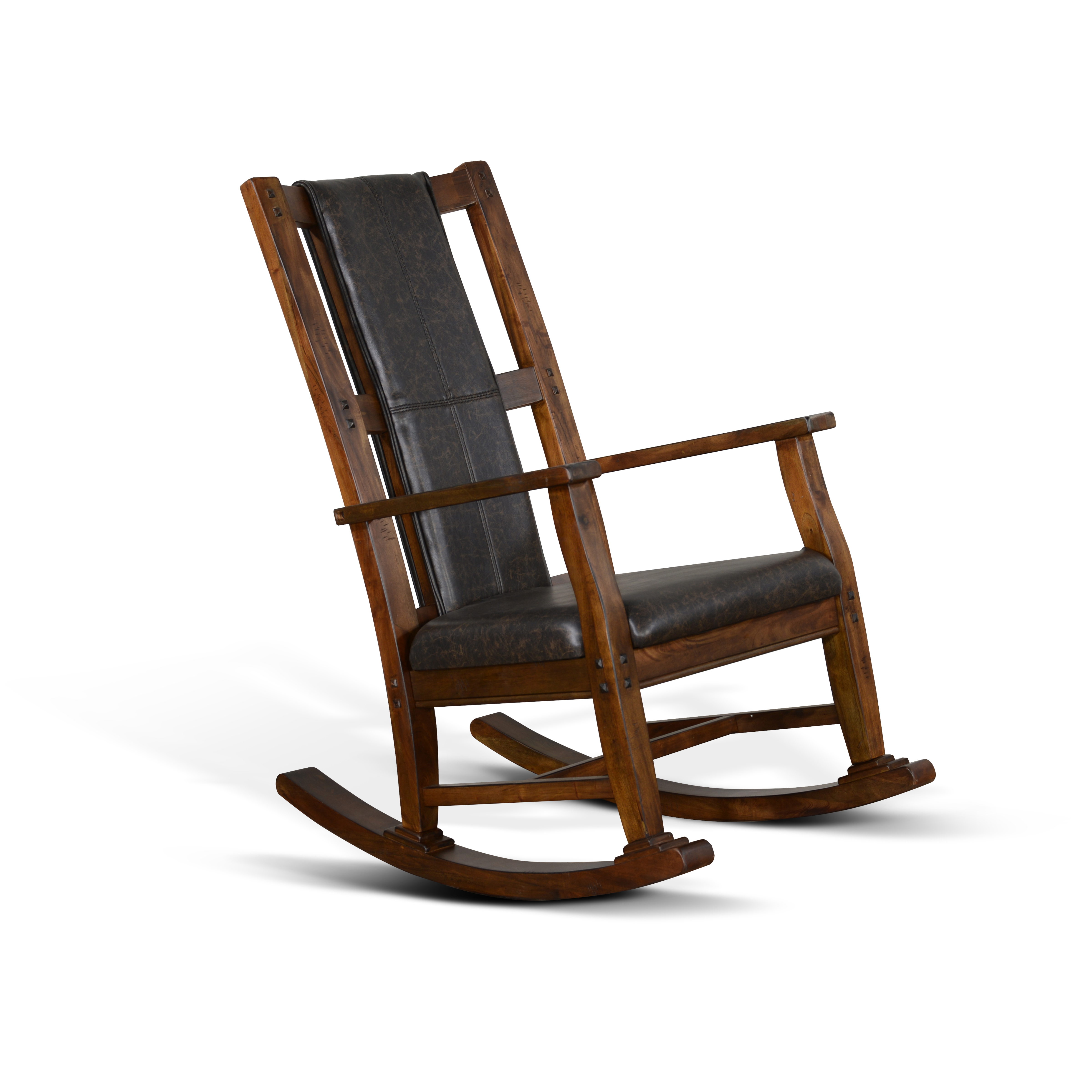 Purity Craft Savannah Antique Charcoal Rocker with Cushion Seat