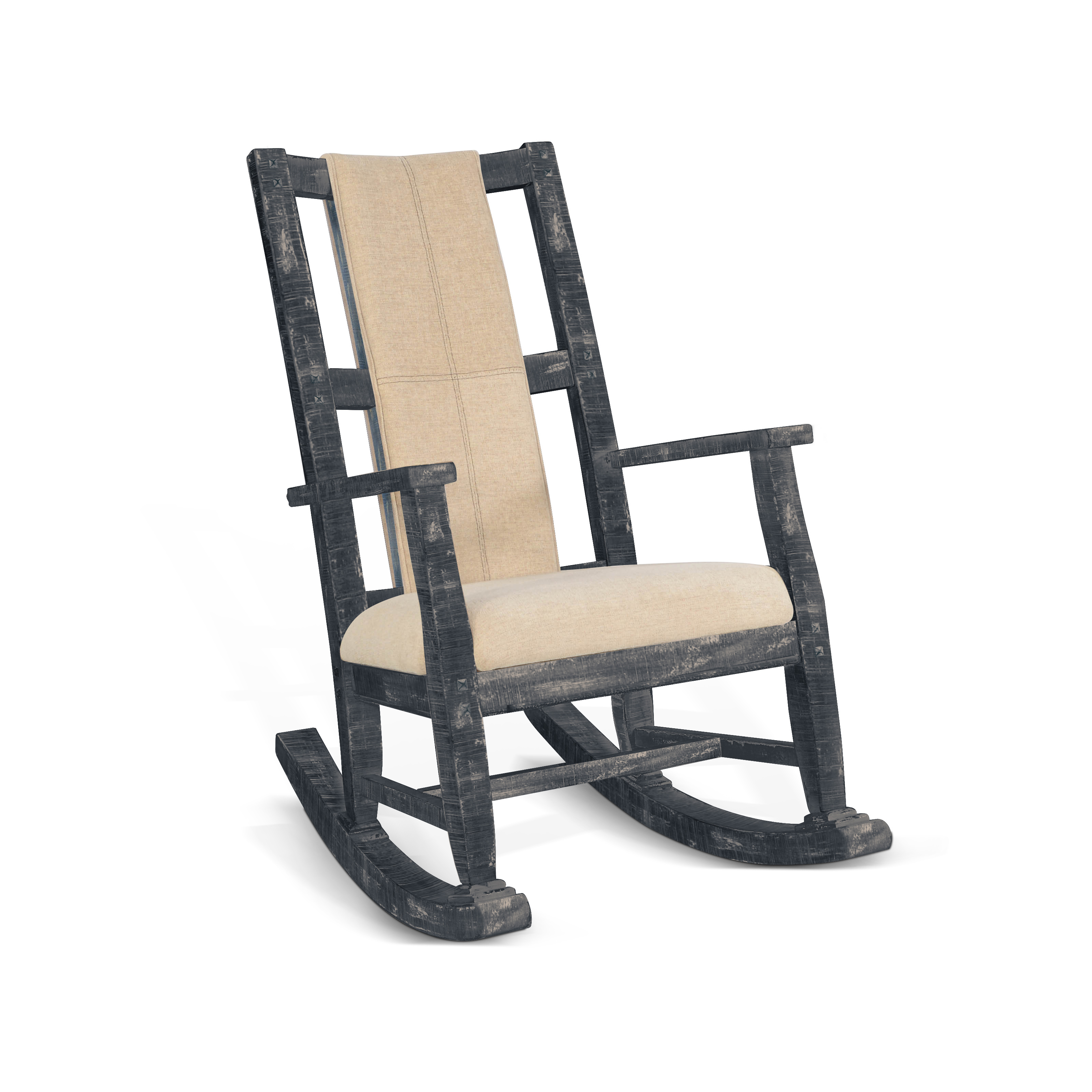Purity Craft Marina Black Sand Rocker with Cushion Seat and Back