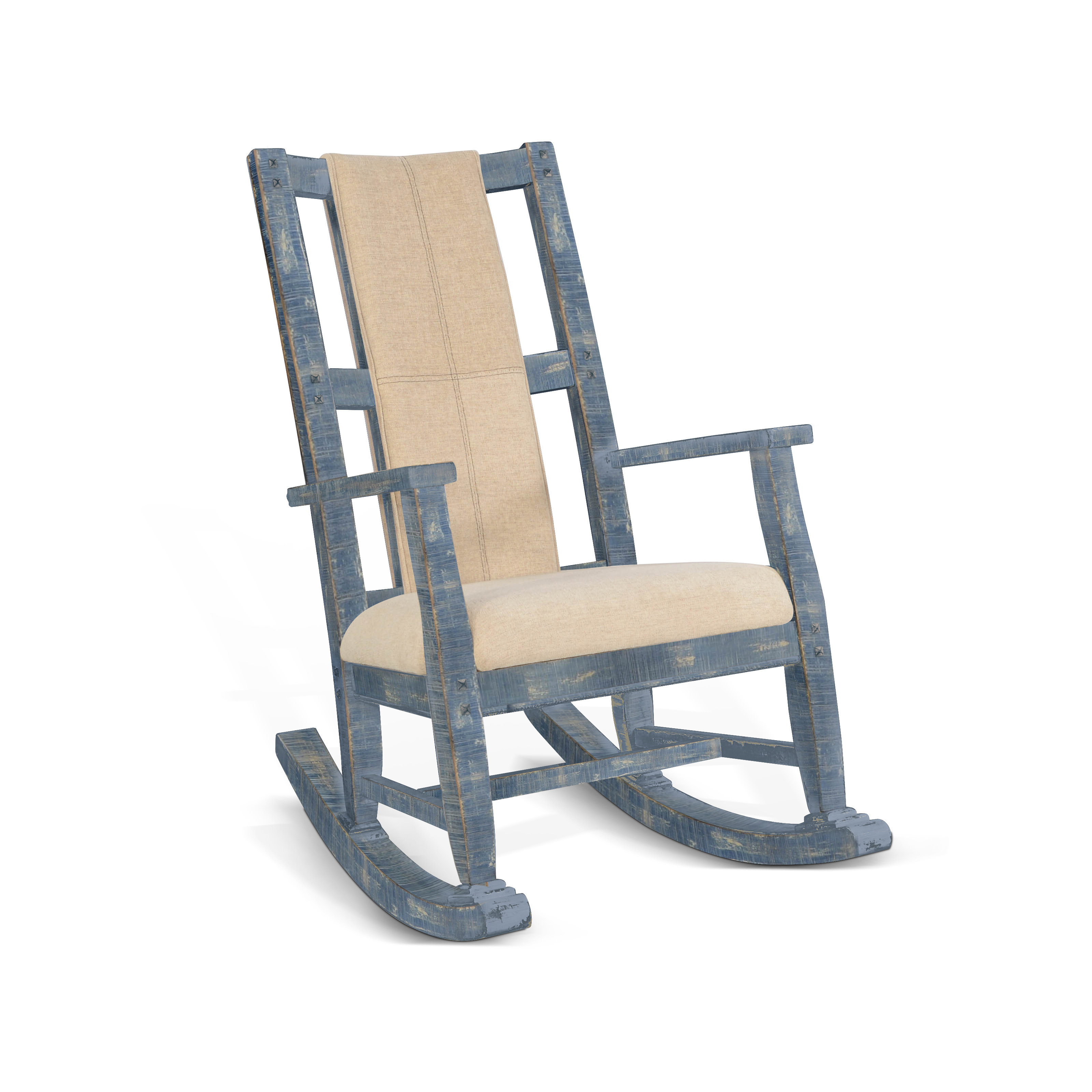 Purity Craft Marina Ocean Blue Rocker with Cushion Seat and Back