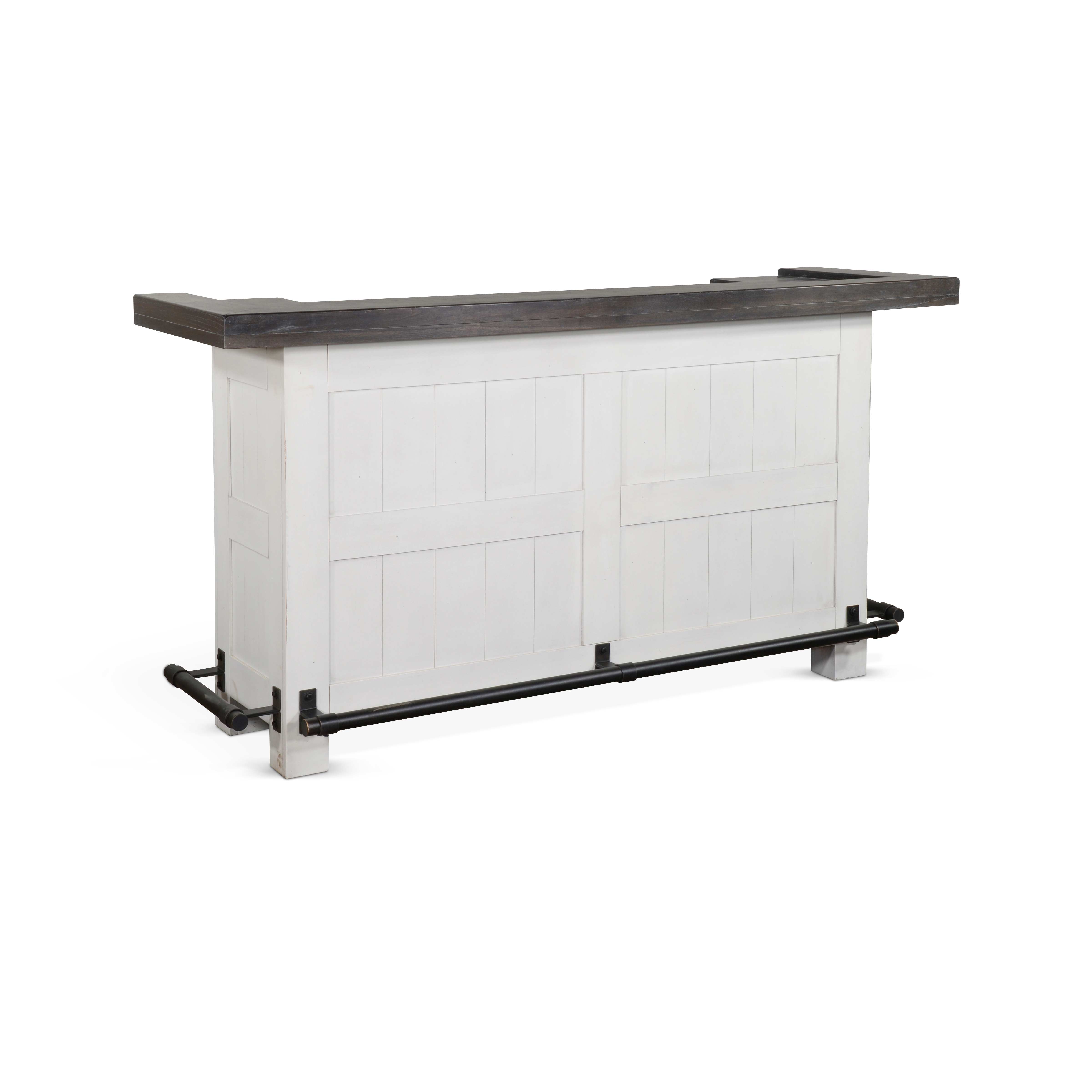 Purity Craft Carriage House Dark Brown White 78 Inch Home Bar Table