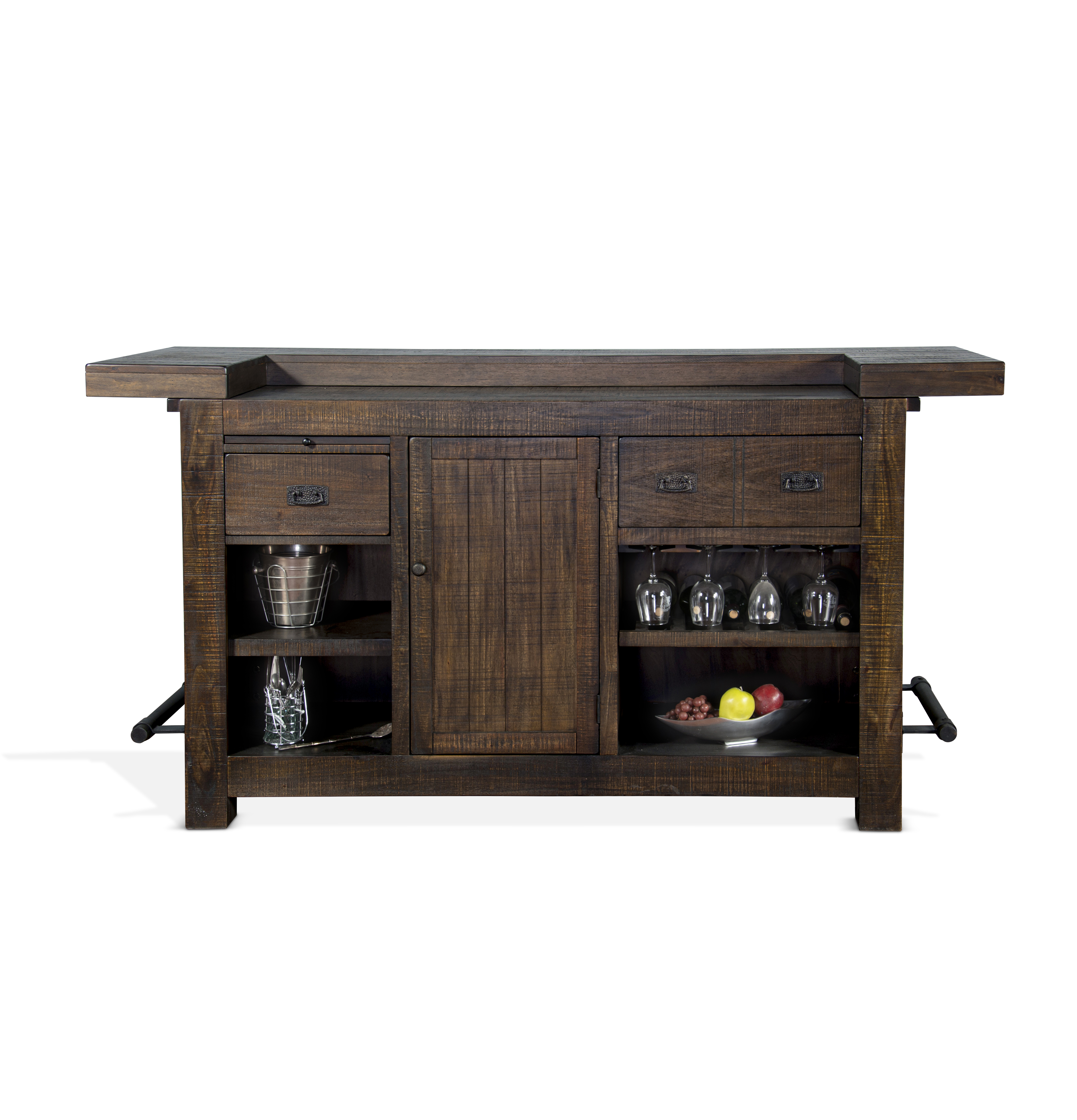 Purity Craft Homestead Tobacco 80 Inch Home Bar Table