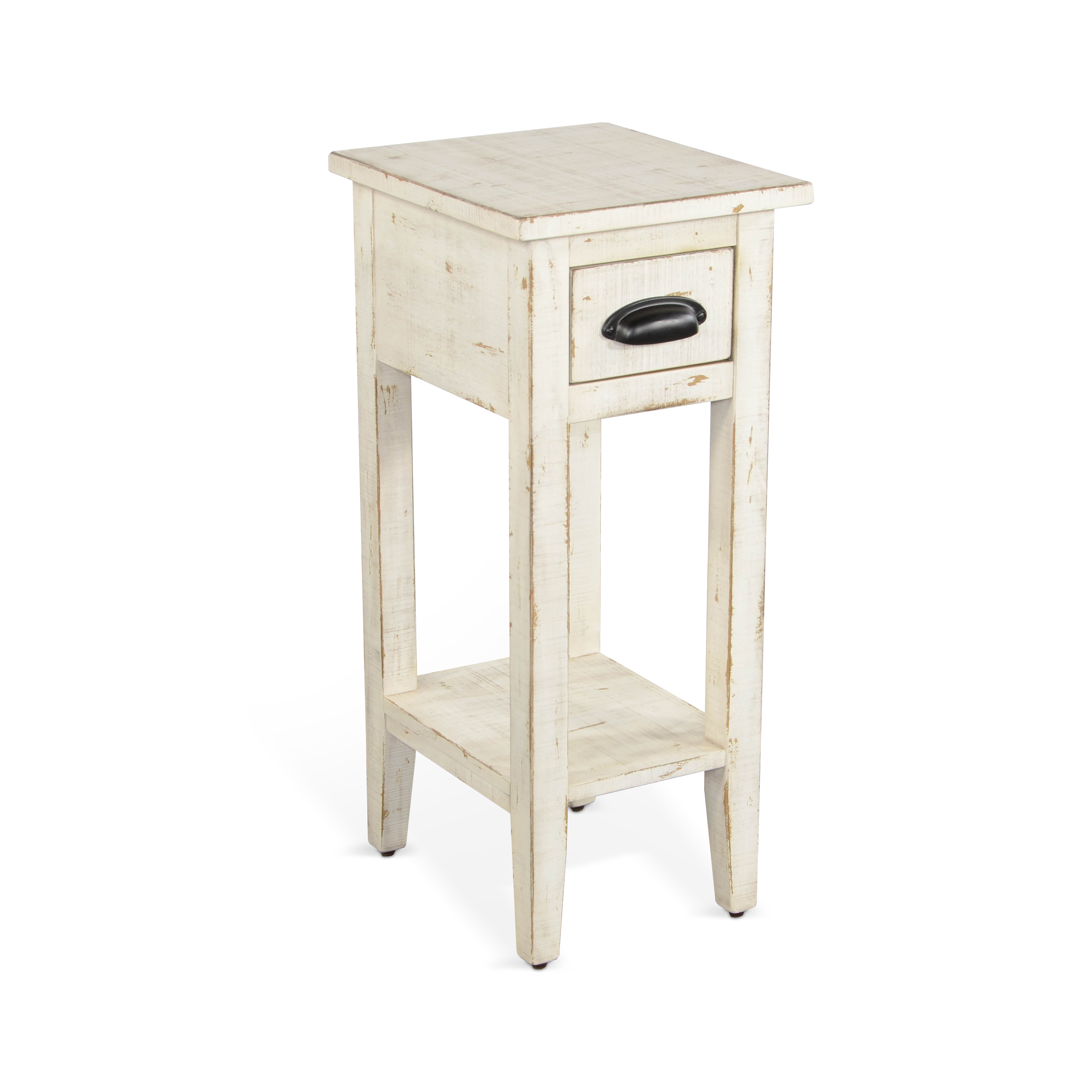 Purity Craft Marina White Sand Drawer Chair Side Table