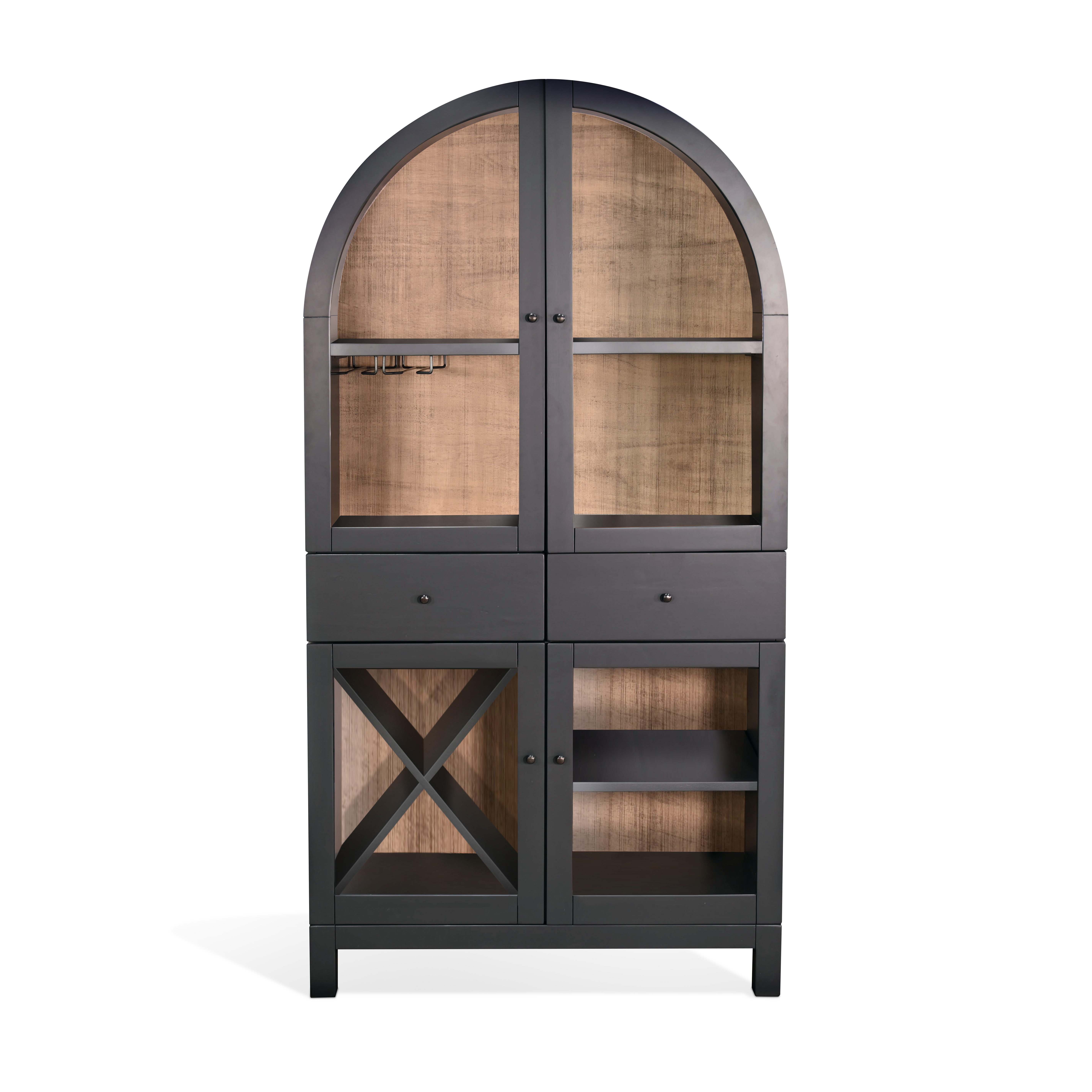 Purity Craft Black Arched Wine Bar Cabinet