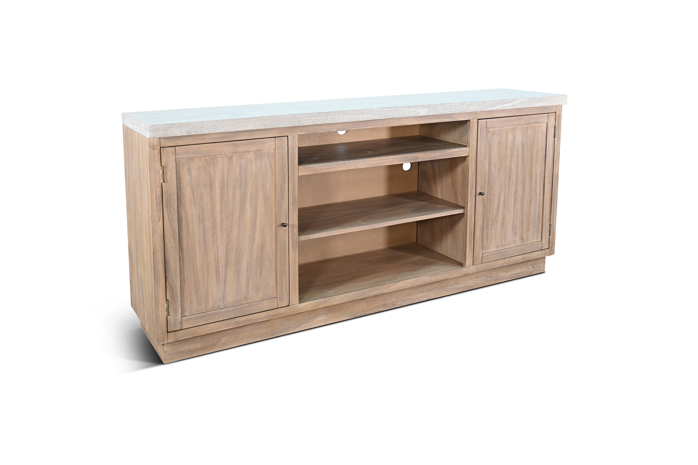 Purity Craft Light Gray Wheat 78 Inch Media Console