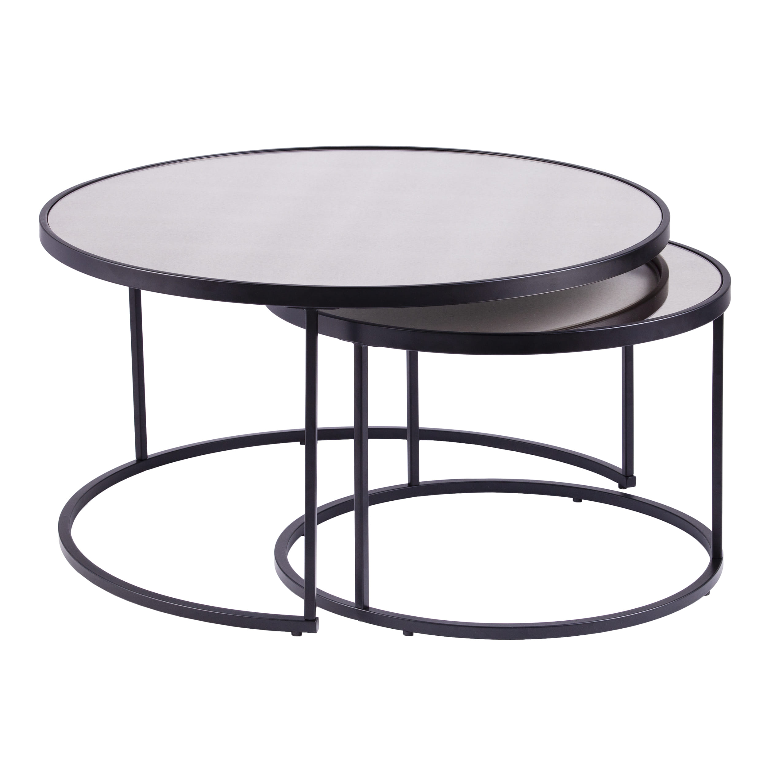 Southern Enterprises Downham Black 2pc Nesting Coffee Table Set SNENT-CK1024704 Southern Enterprises Downham Black 2pc Nesting Coffee Table Set SNENT-CK1024704