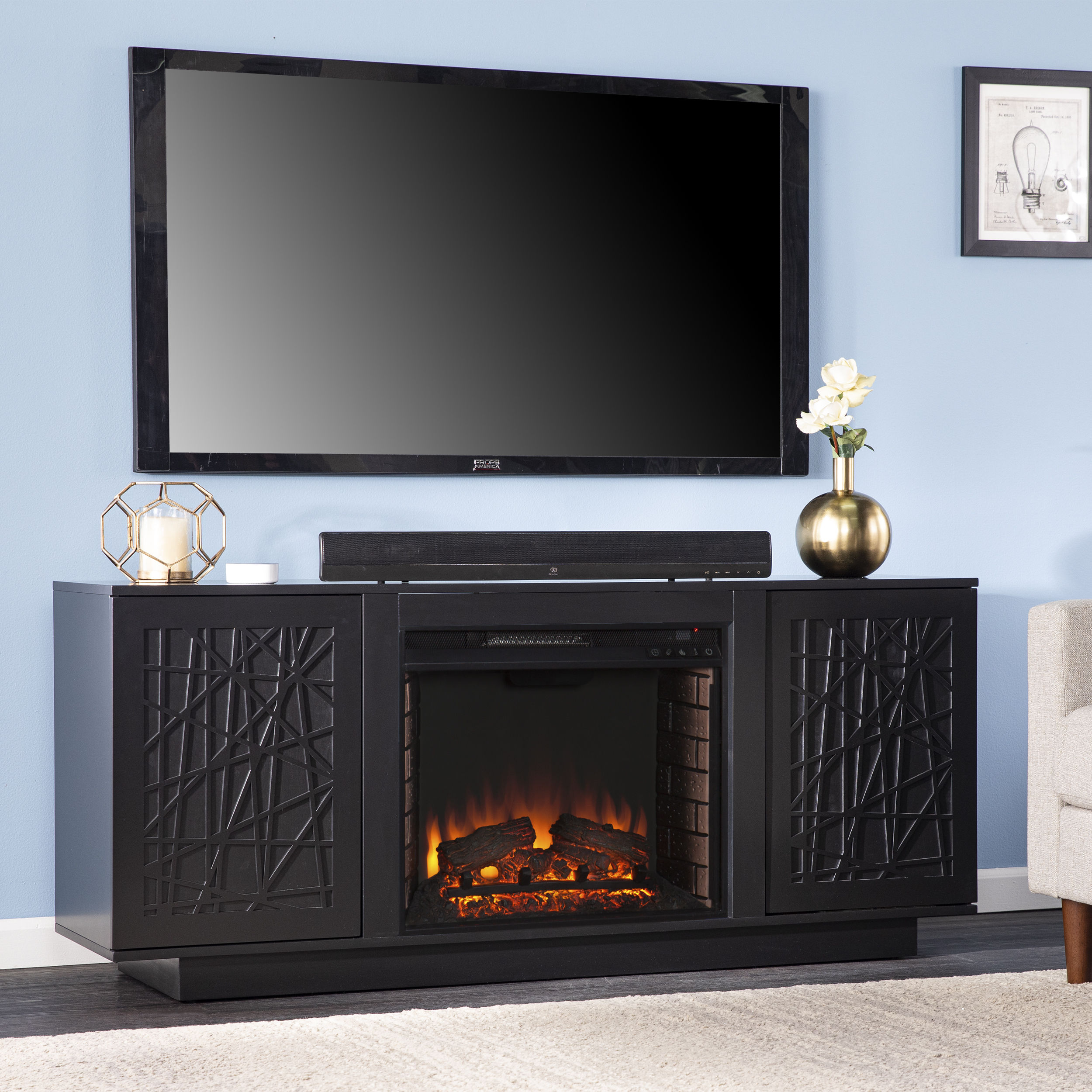 Southern Enterprises Delgrave Electric Media Fireplace