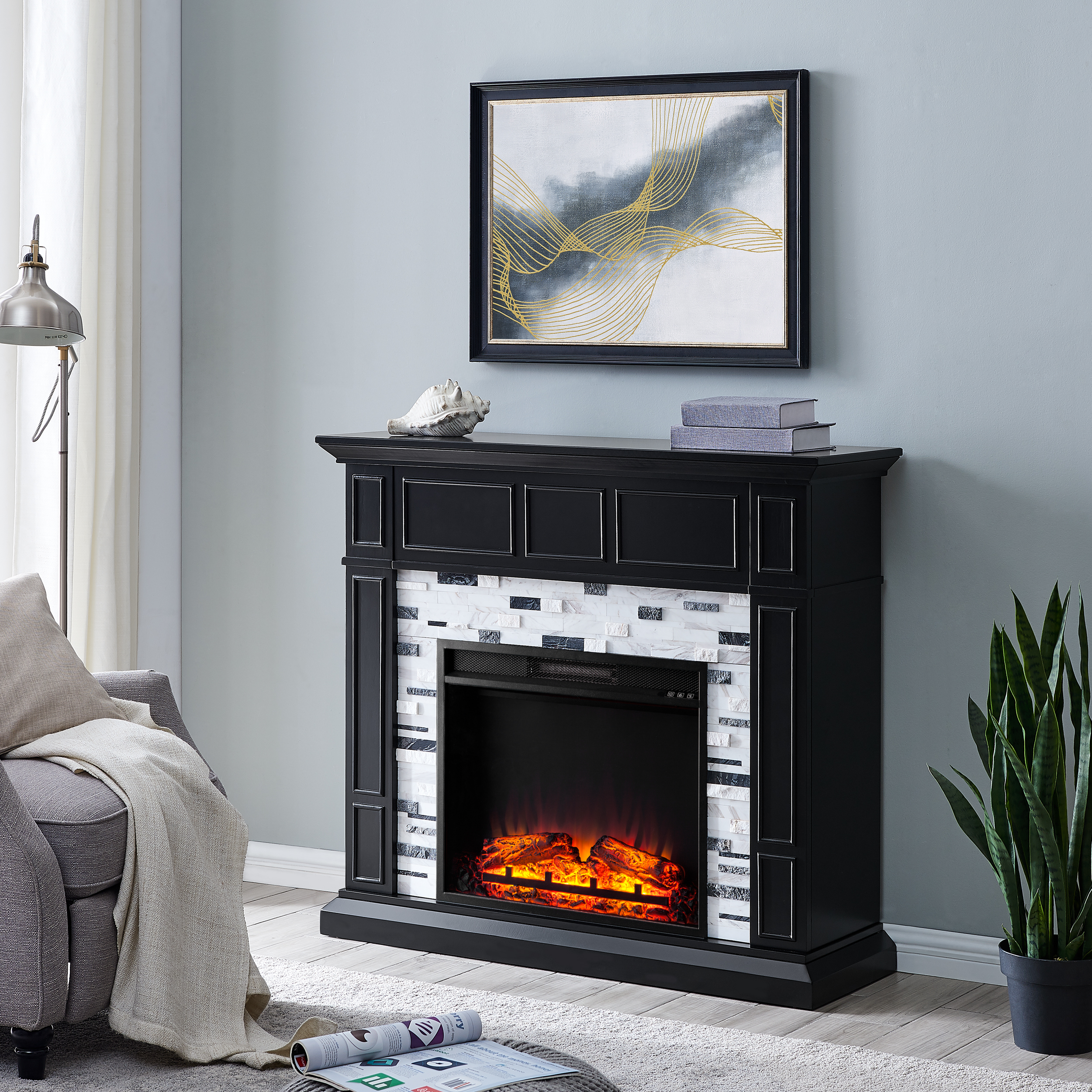 Southern Enterprises Drovling Electric Fireplace