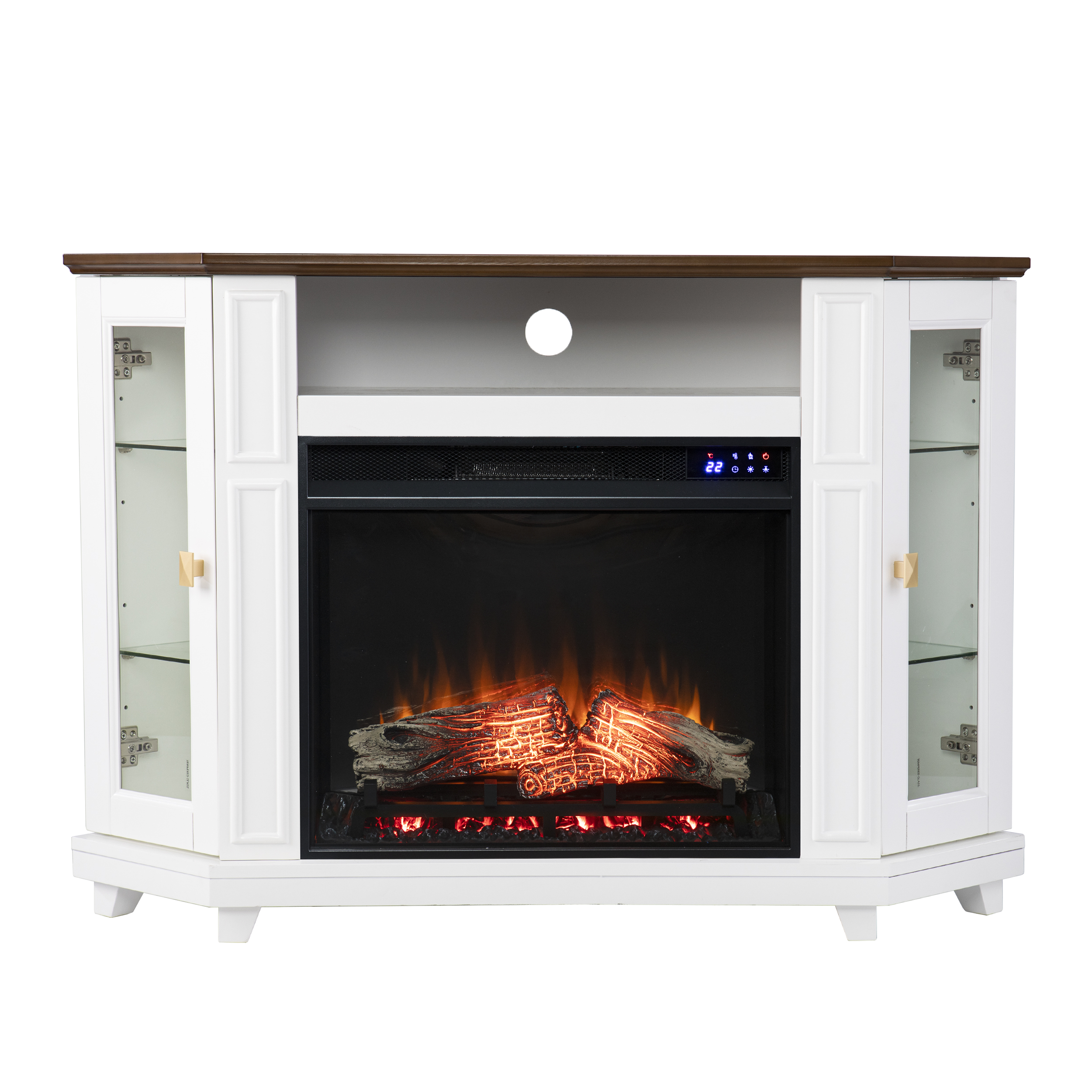 Southern Enterprises Dilvon Electric Media Fireplace TV Stand - Thumbnail 5