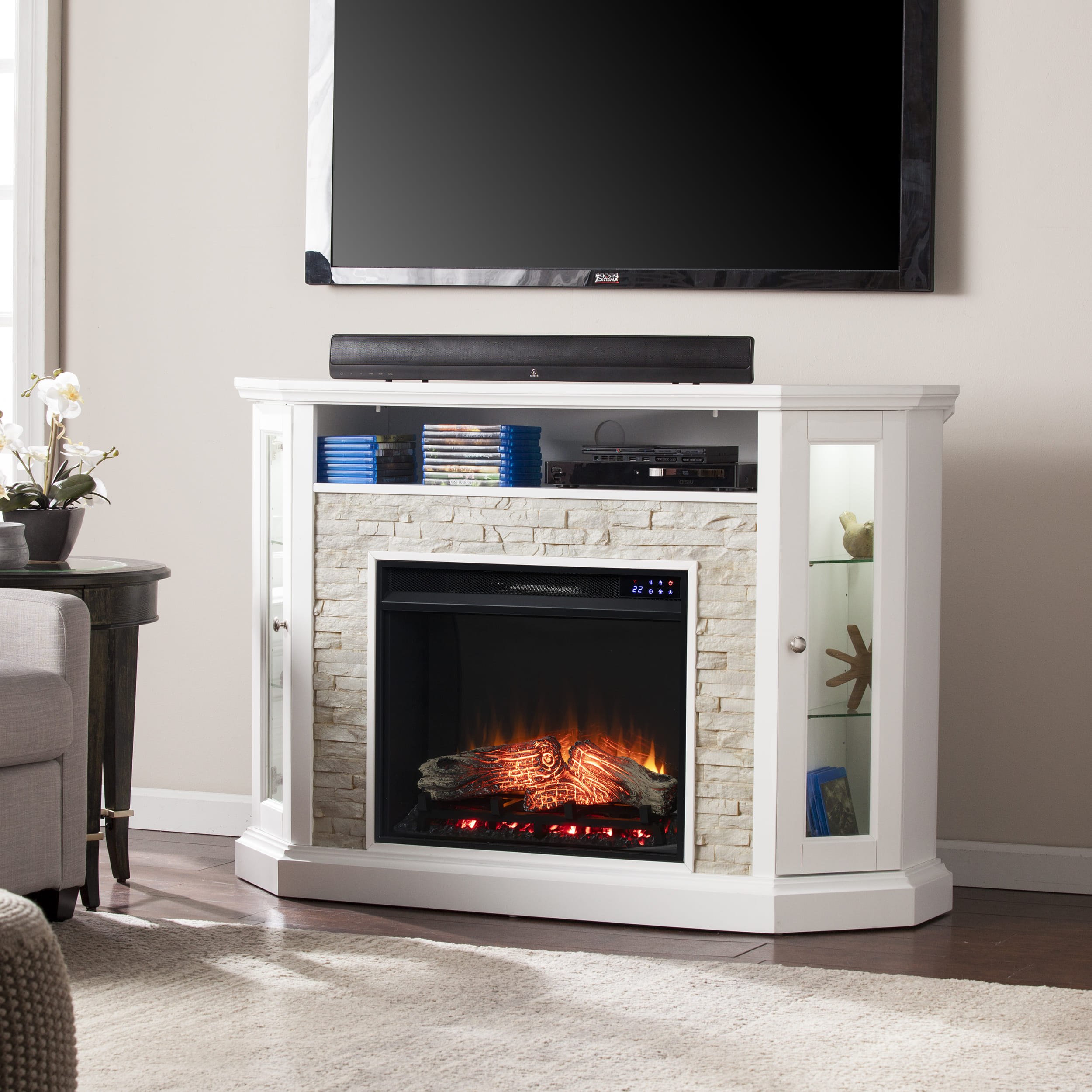 Southern Enterprises Redden Corner Electric Fireplace - Thumbnail 5
