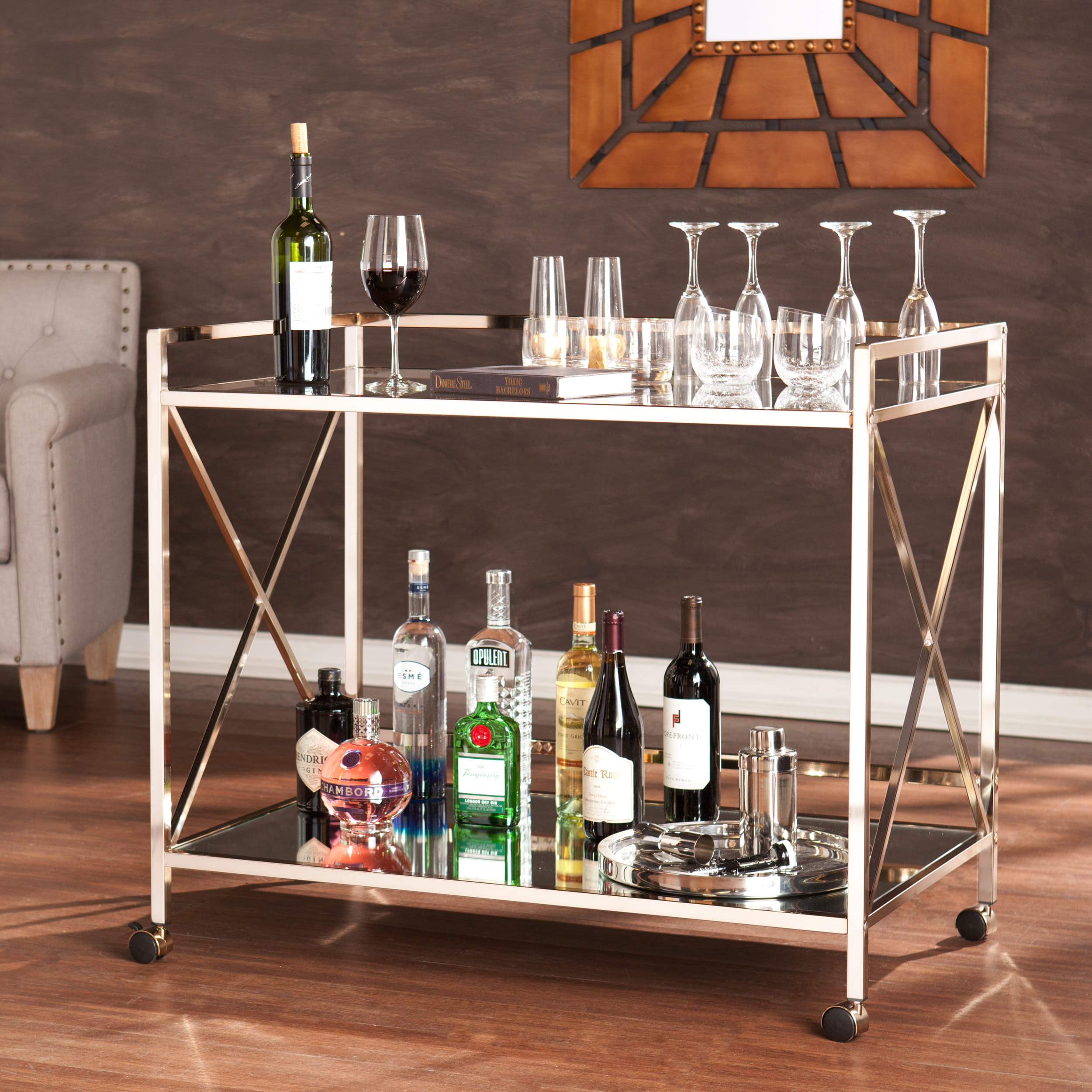 Southern Enterprises Maxton Bar Cart - Thumbnail 3