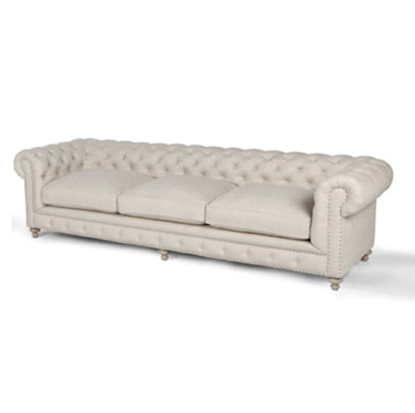 Spectra Home Finn Classic Linen 118 Inch Sofa