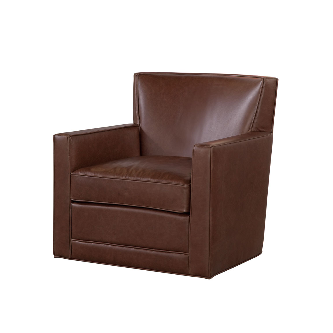 Spectra Home Jaxson Chaps Havana Brown Swivel Chair