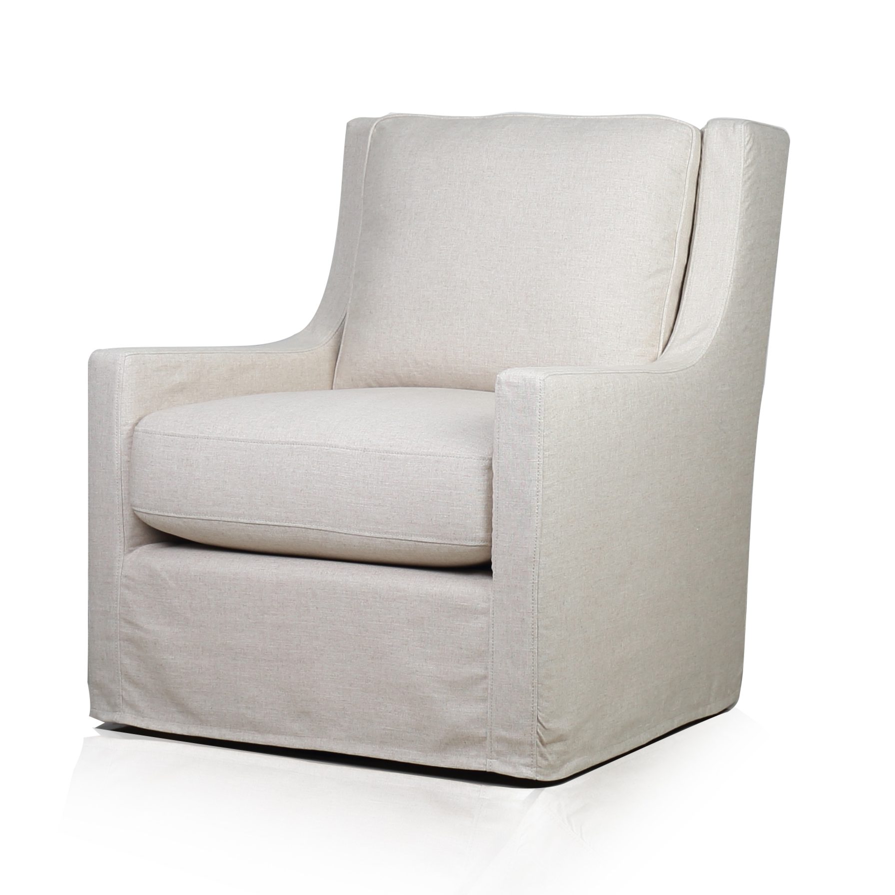 Spectra Home Myles Windfield Natural Slipcovered Swivel Glider Chair
