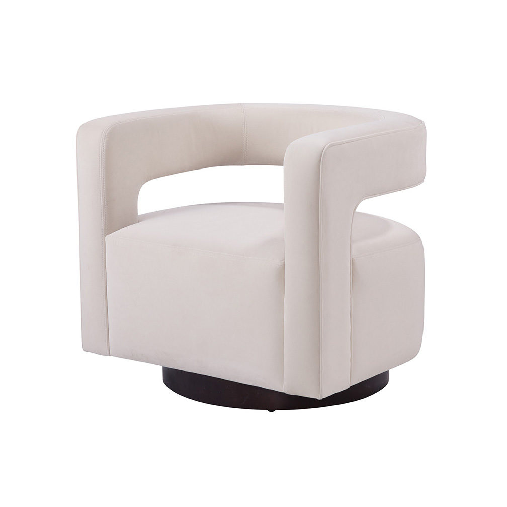 Spectra Home Santa Barbara Cayenne Ivory Swivel Chair