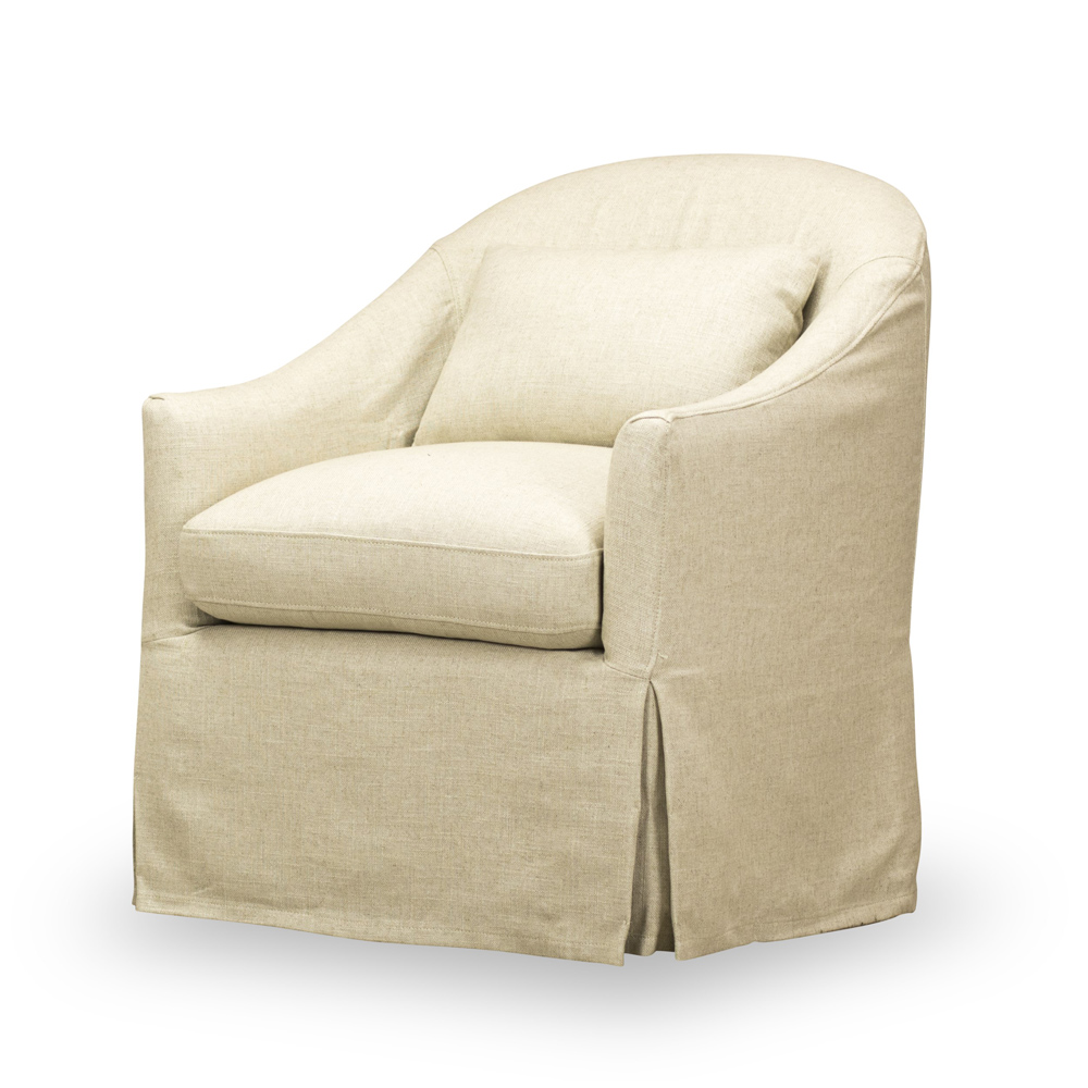 Spectra Home Becky Tribecca Natural Slipcovered Swivel Chair