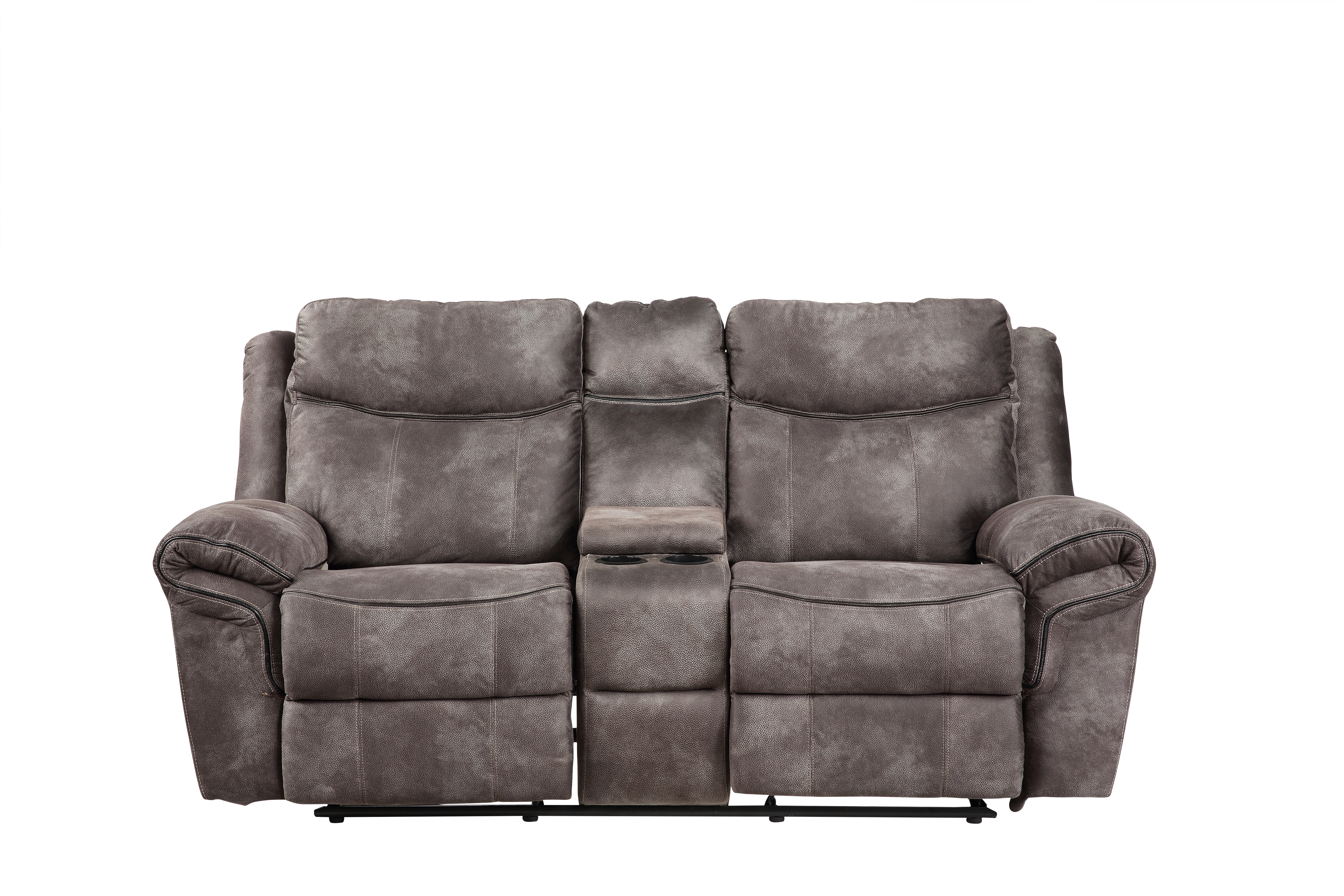 Nashville Glider Recliner Console Loveseat Grey