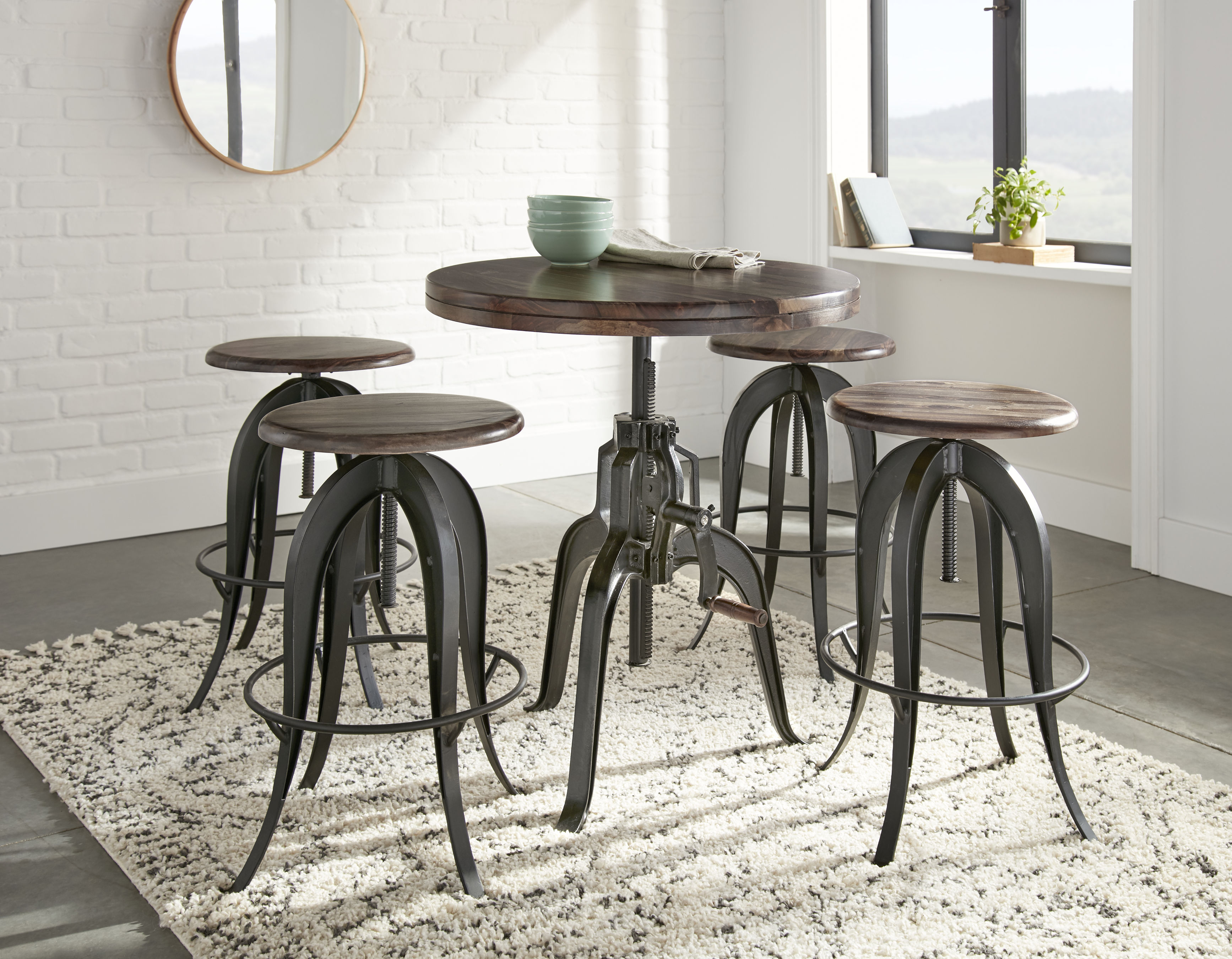 Steve Silver Sparrow Brown Round 5pc Counter Height Set
