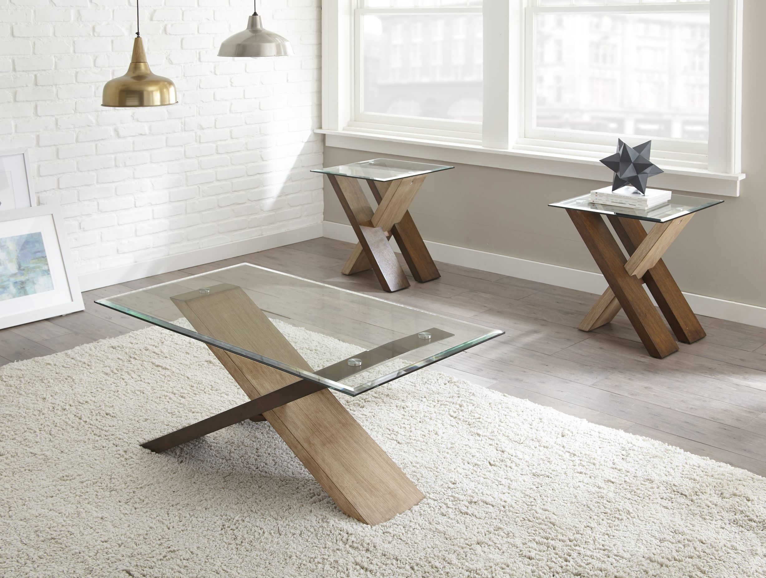 Steve Silver Tasha Natural Deep Cherry 3pc Coffee Table Set