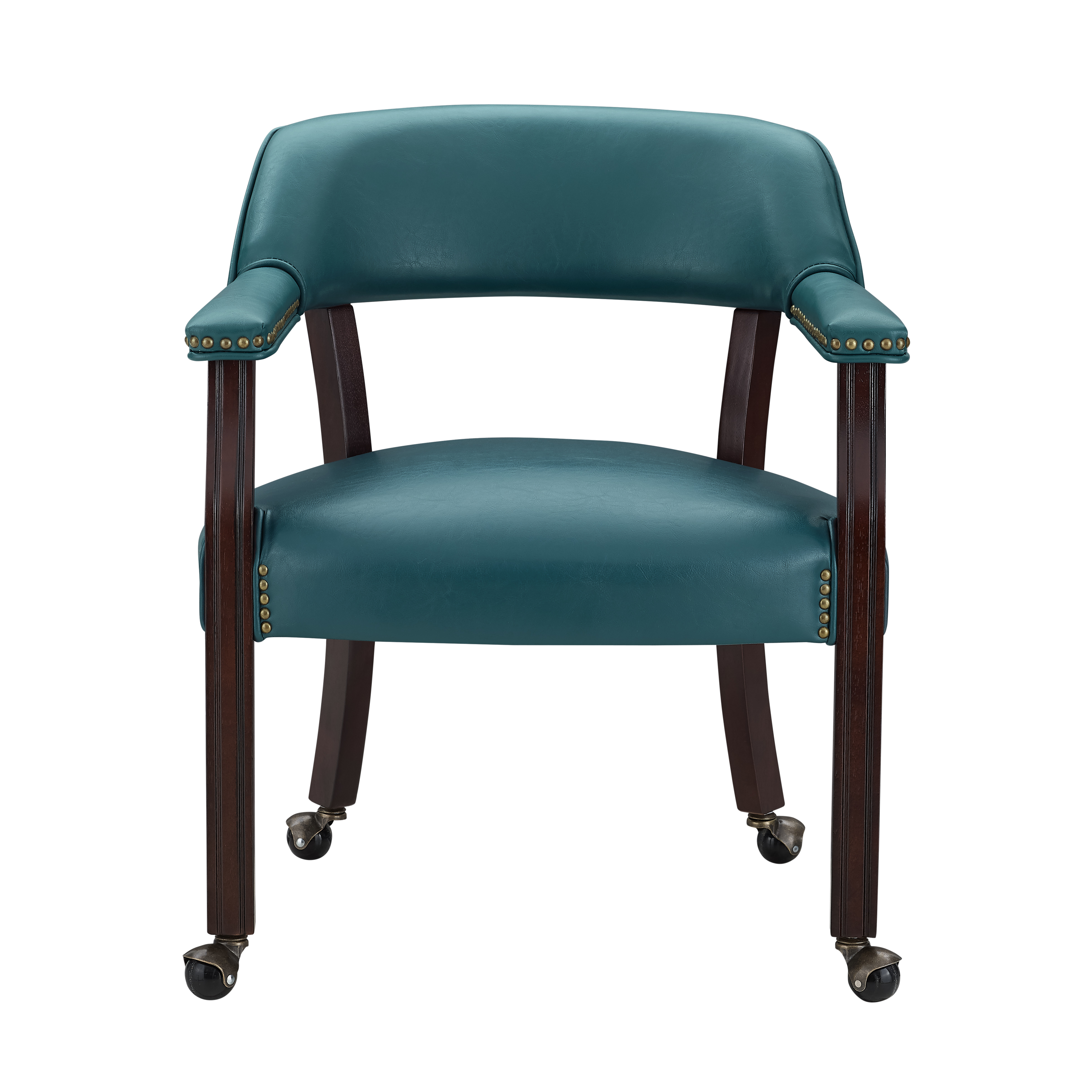 Steve Silver Tournament Teal Arm Chair with Casters
