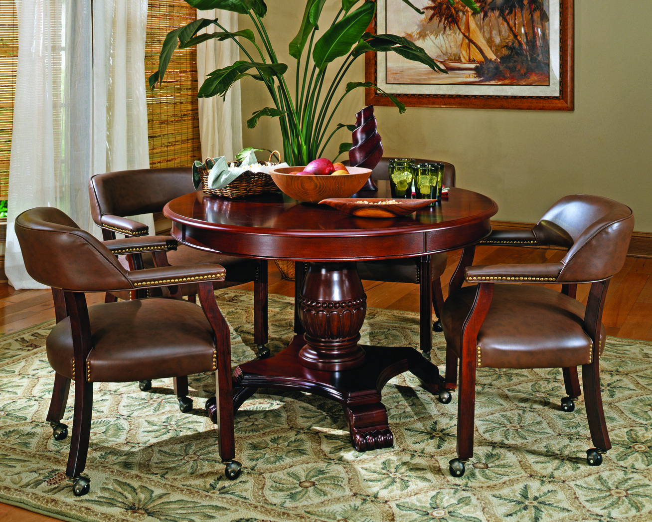 Steve Silver Tournament Cherry Brown 5pc Dining Room Set