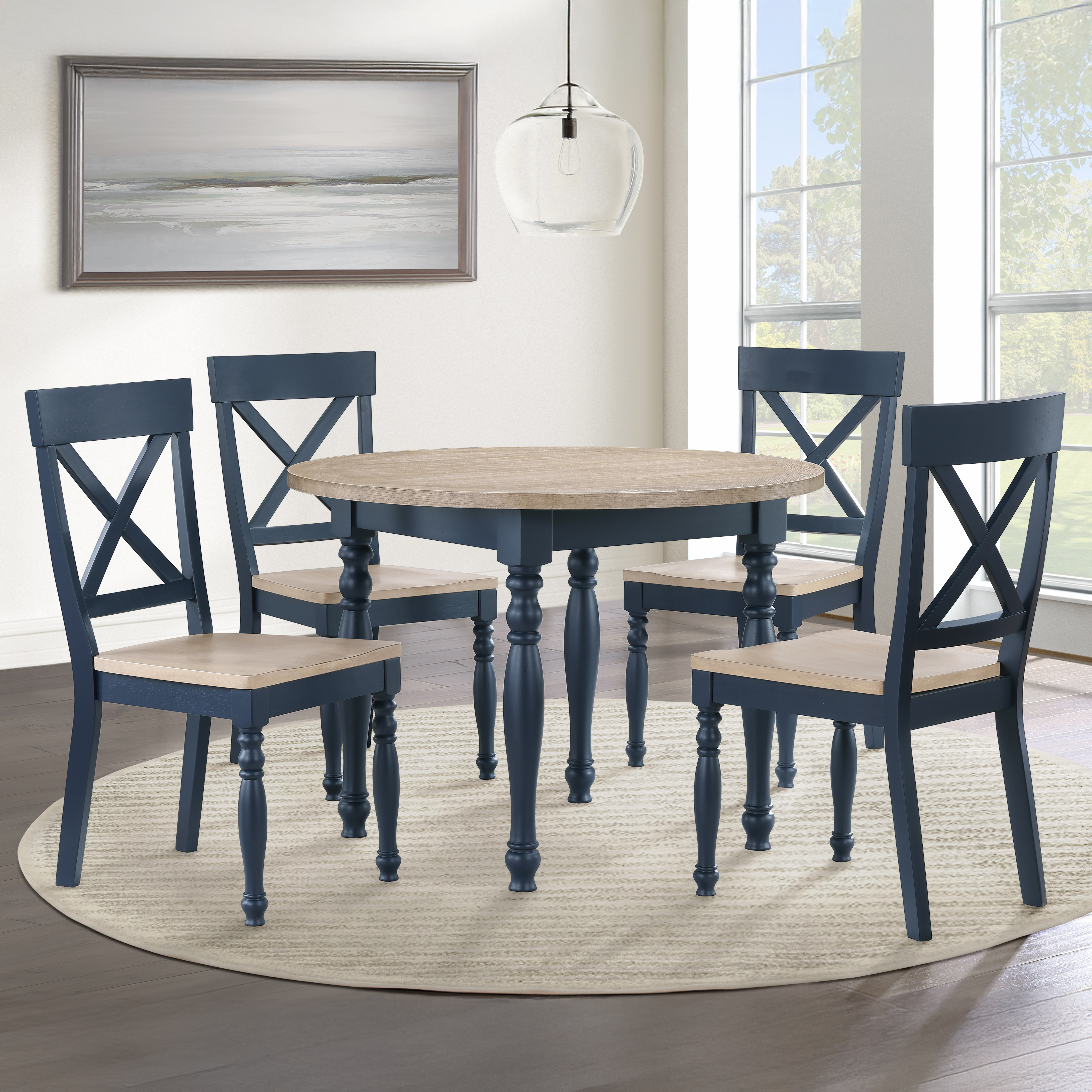 Steve Silver Darcy Blue 5pc Dining Set