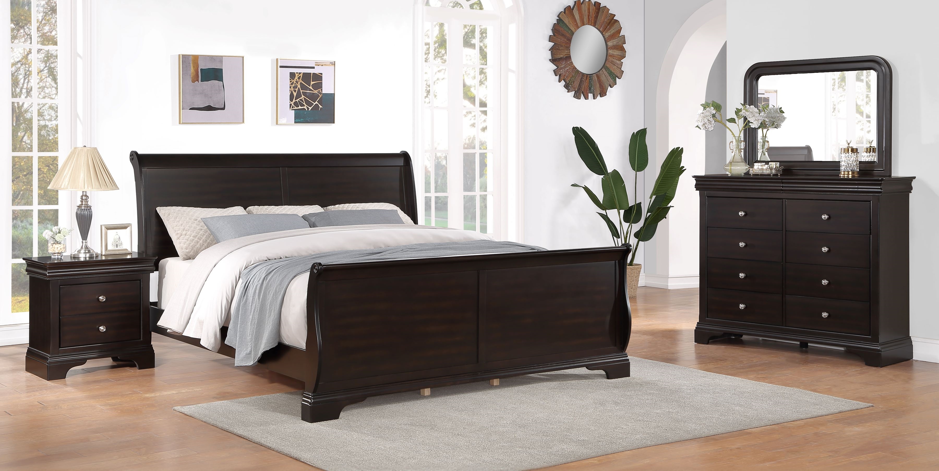 Steve Silver Dominique Merlot 4pc King Bedroom Set