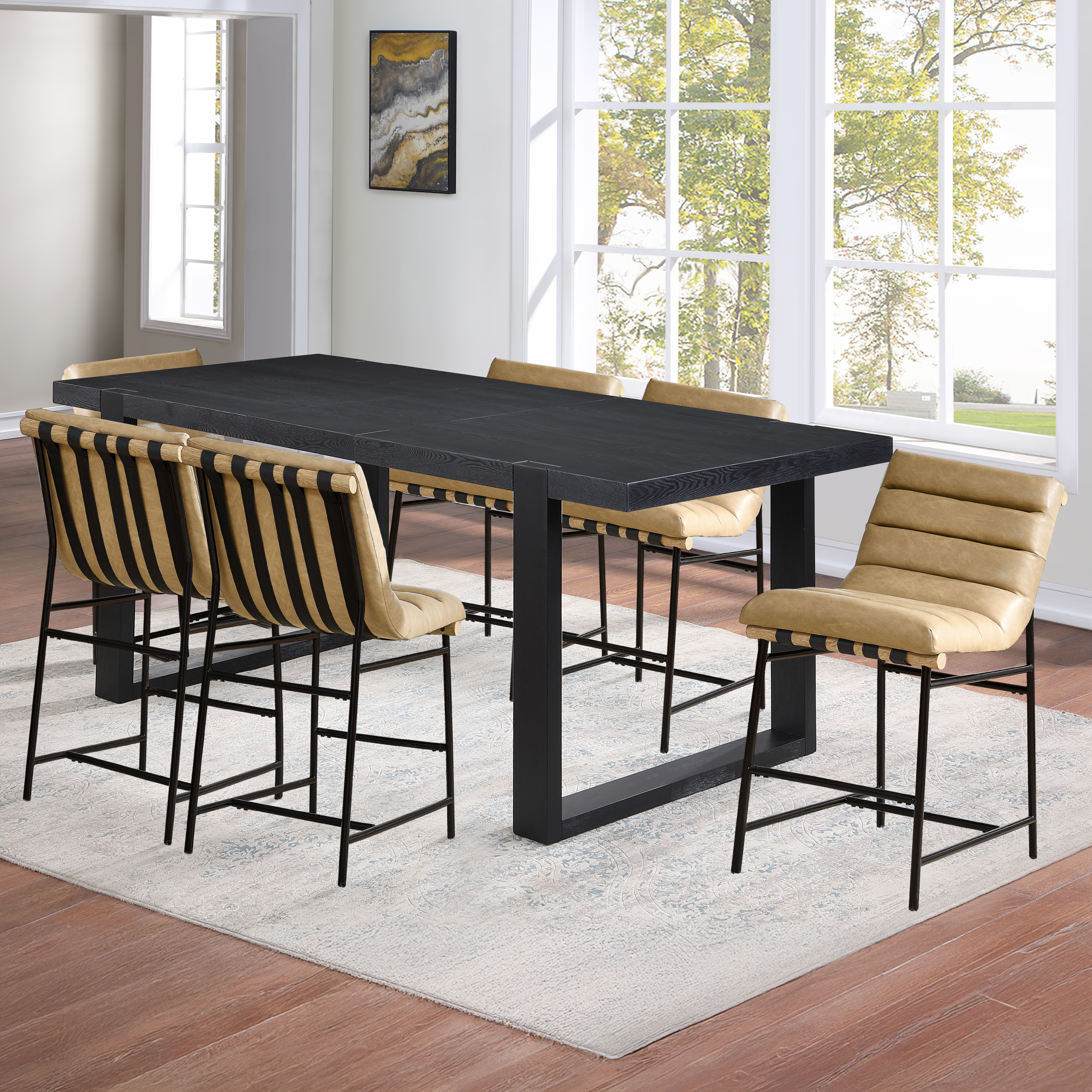 Steve Silver Yves Black Sand 7pc Counter Set