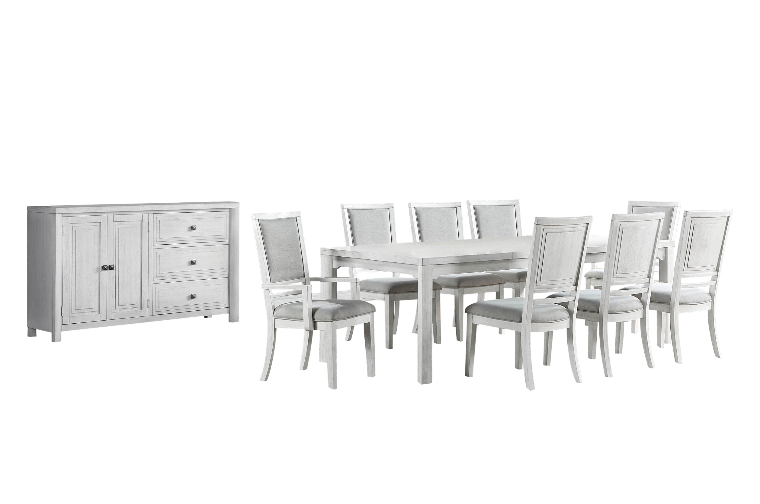 Sunset Trading Dover Dove White 10pc Dining Rom Set