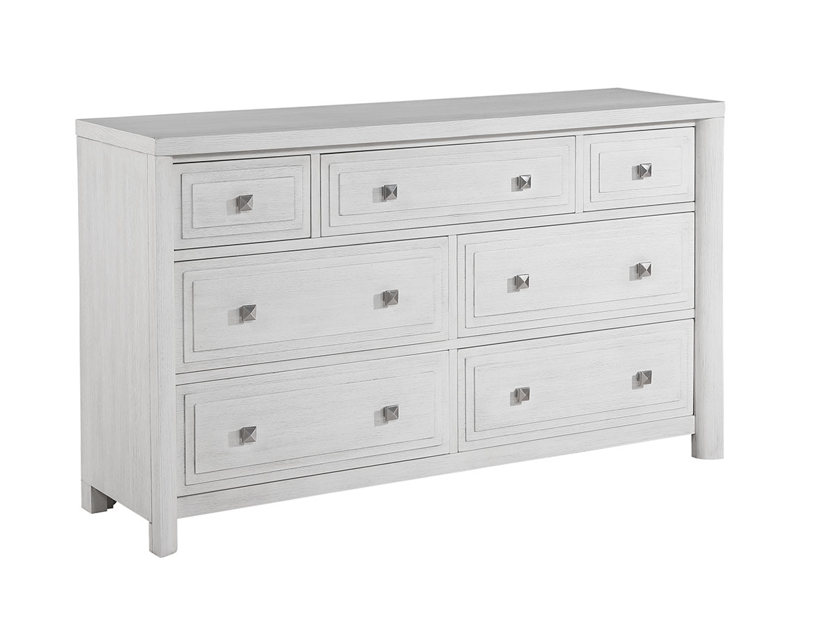 Sunset Trading Dover Dove White 7 Drawer Bedroom Dresser