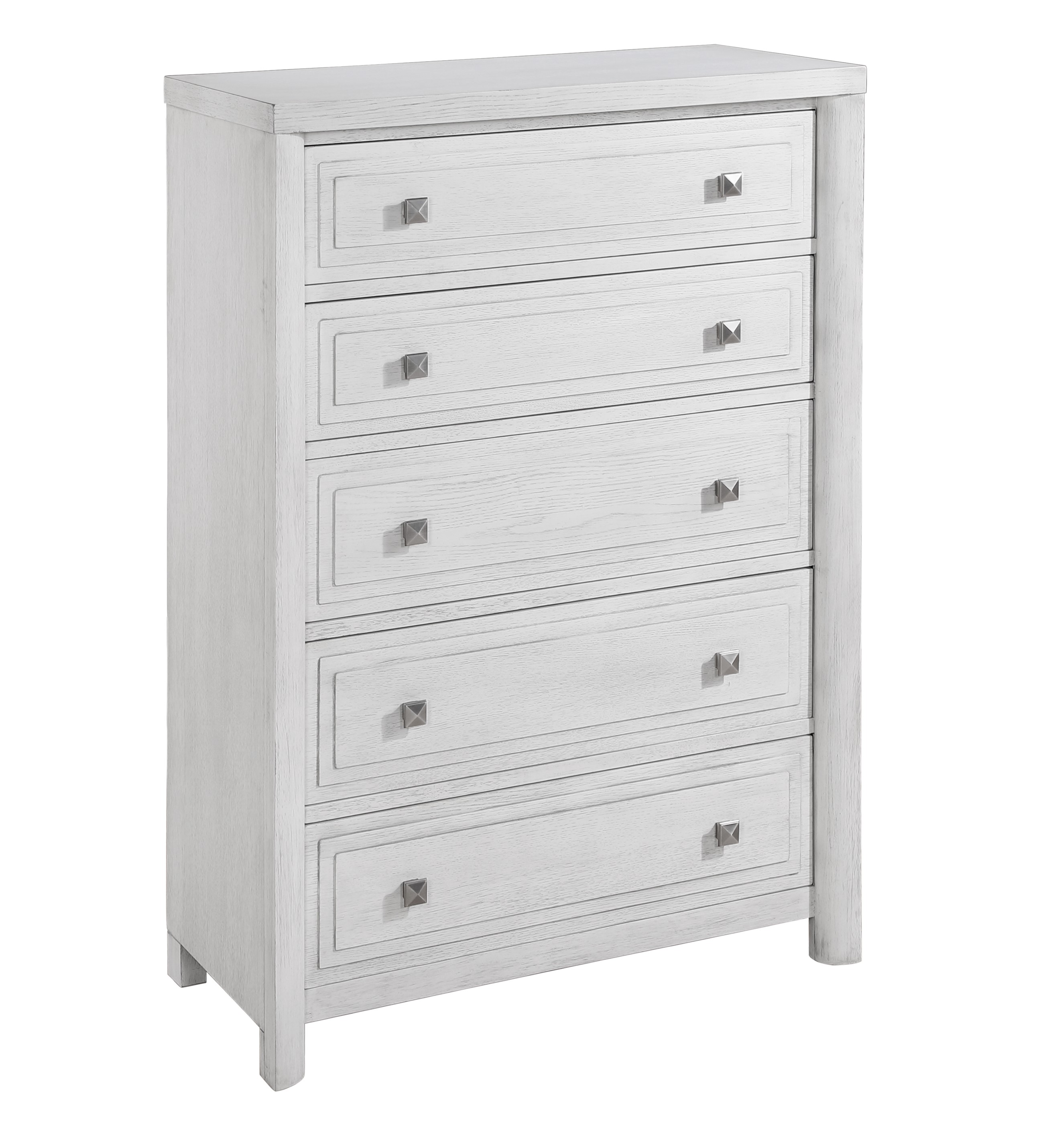 Sunset Trading Dover Dove White 5 Drawer 58 Inch Tall Chest