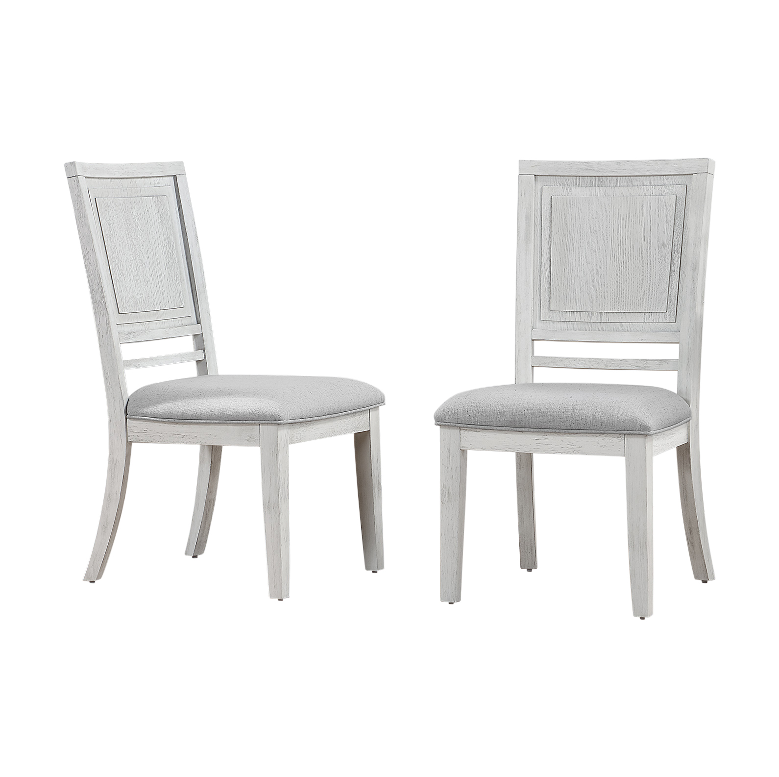2 Sunset Trading Dover Dove White Padded Upholstered Seat Dining Side Chair...