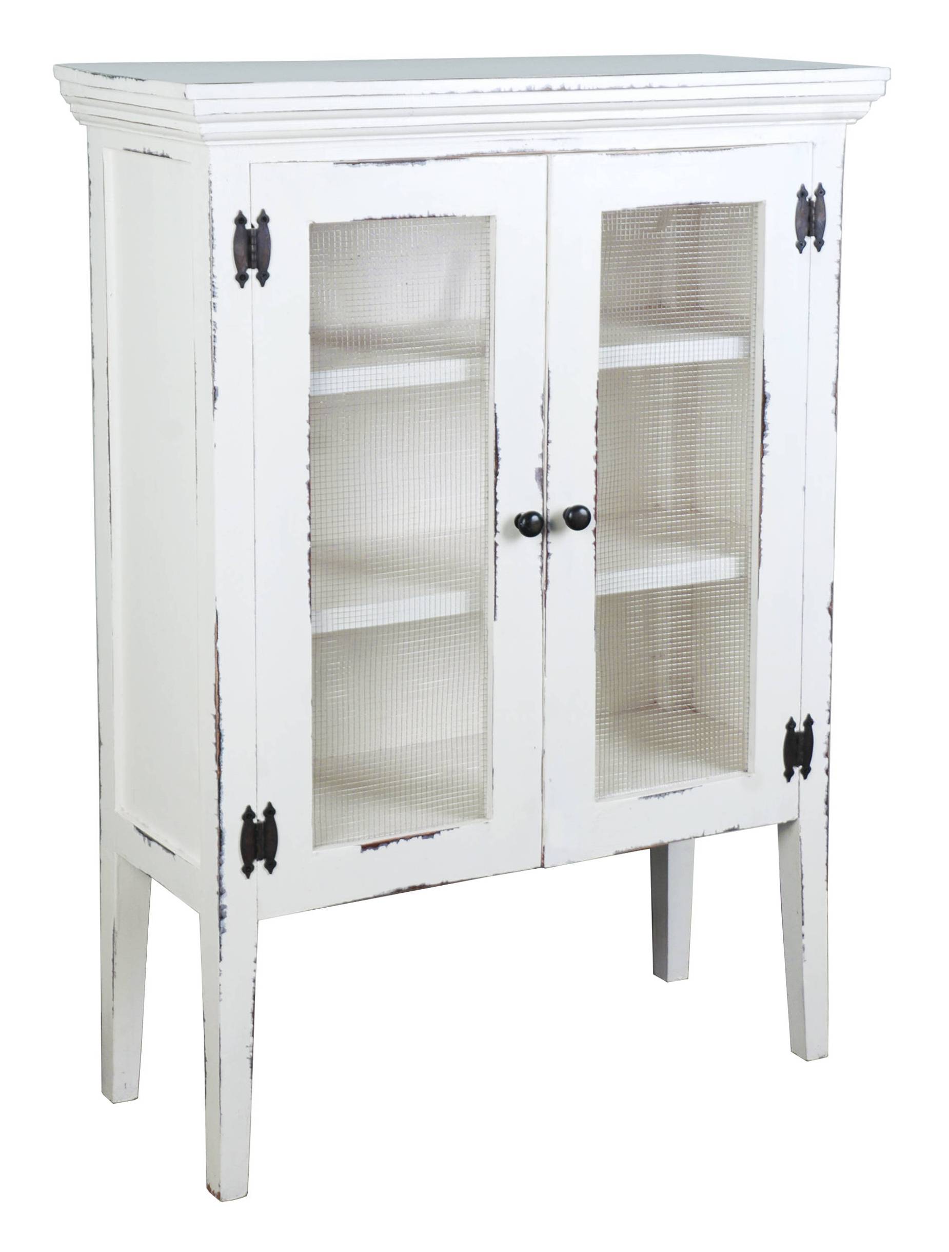 Sunset Trading Shabby Chic Cottage Distressed White Door Accent Cabinet