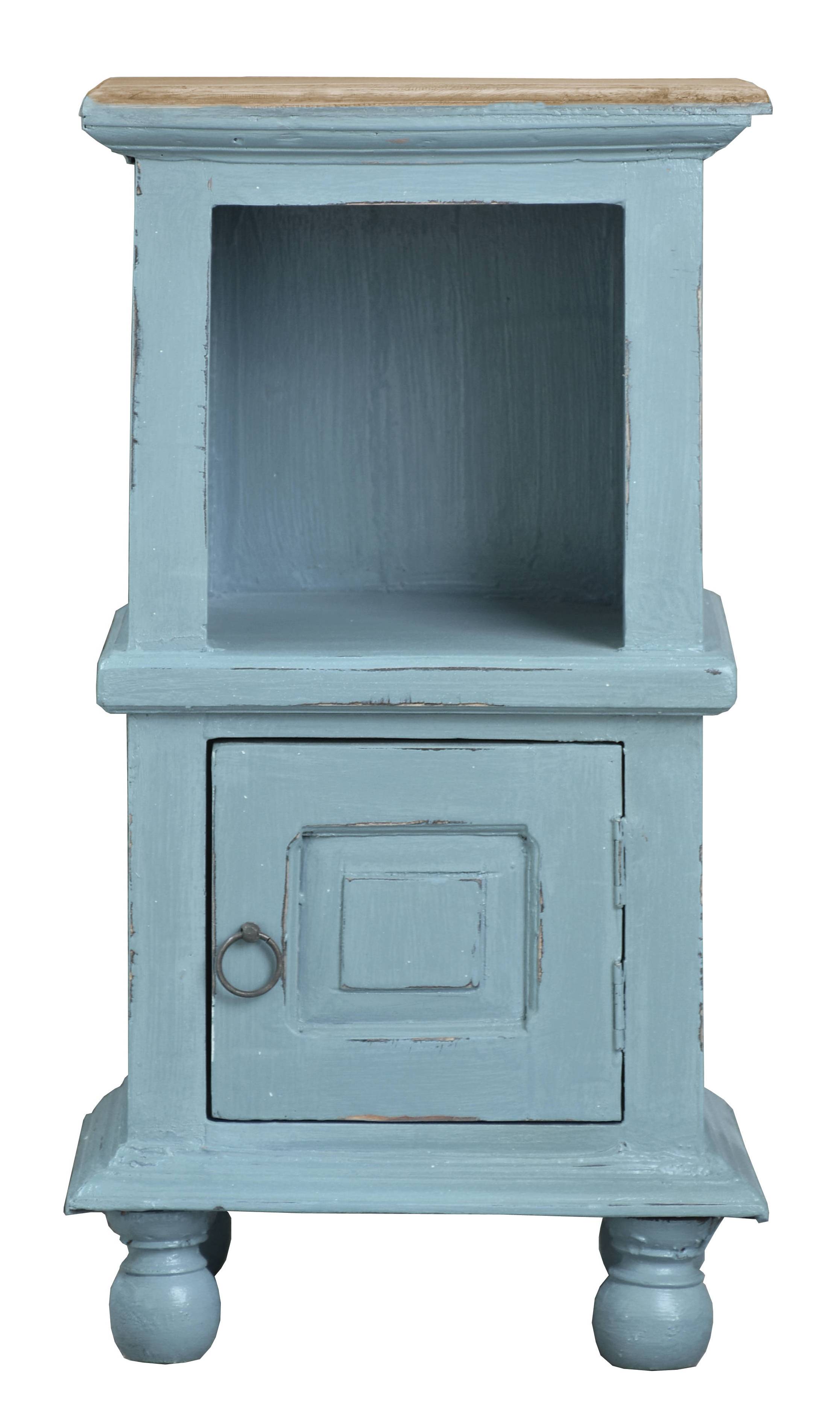 Sunset Trading Shabby Chic Cottage Beach Blue Brown Accent Cabinet