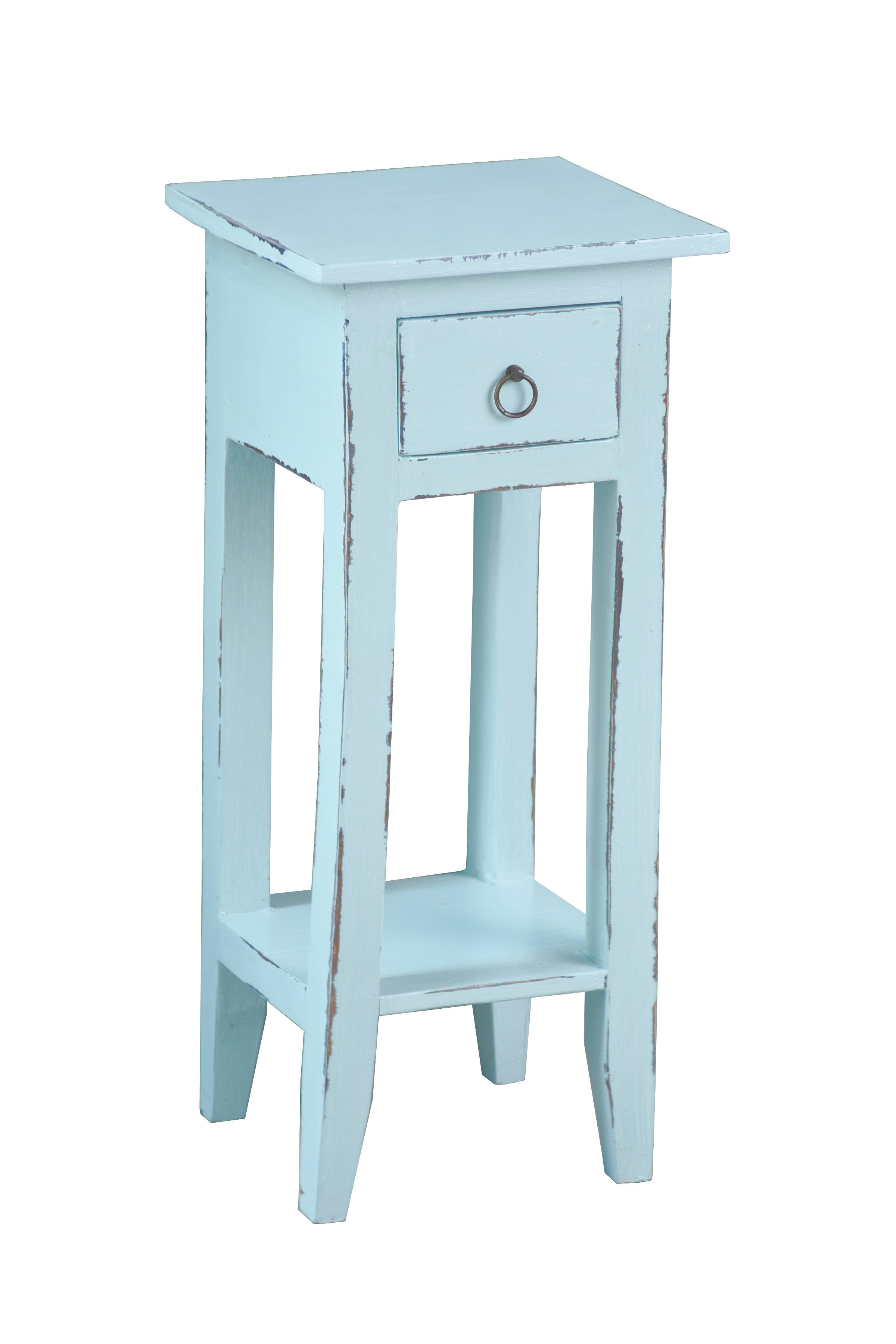 Sunset Trading Shabby Chic Cottage Sky Blue Narrow Side Table