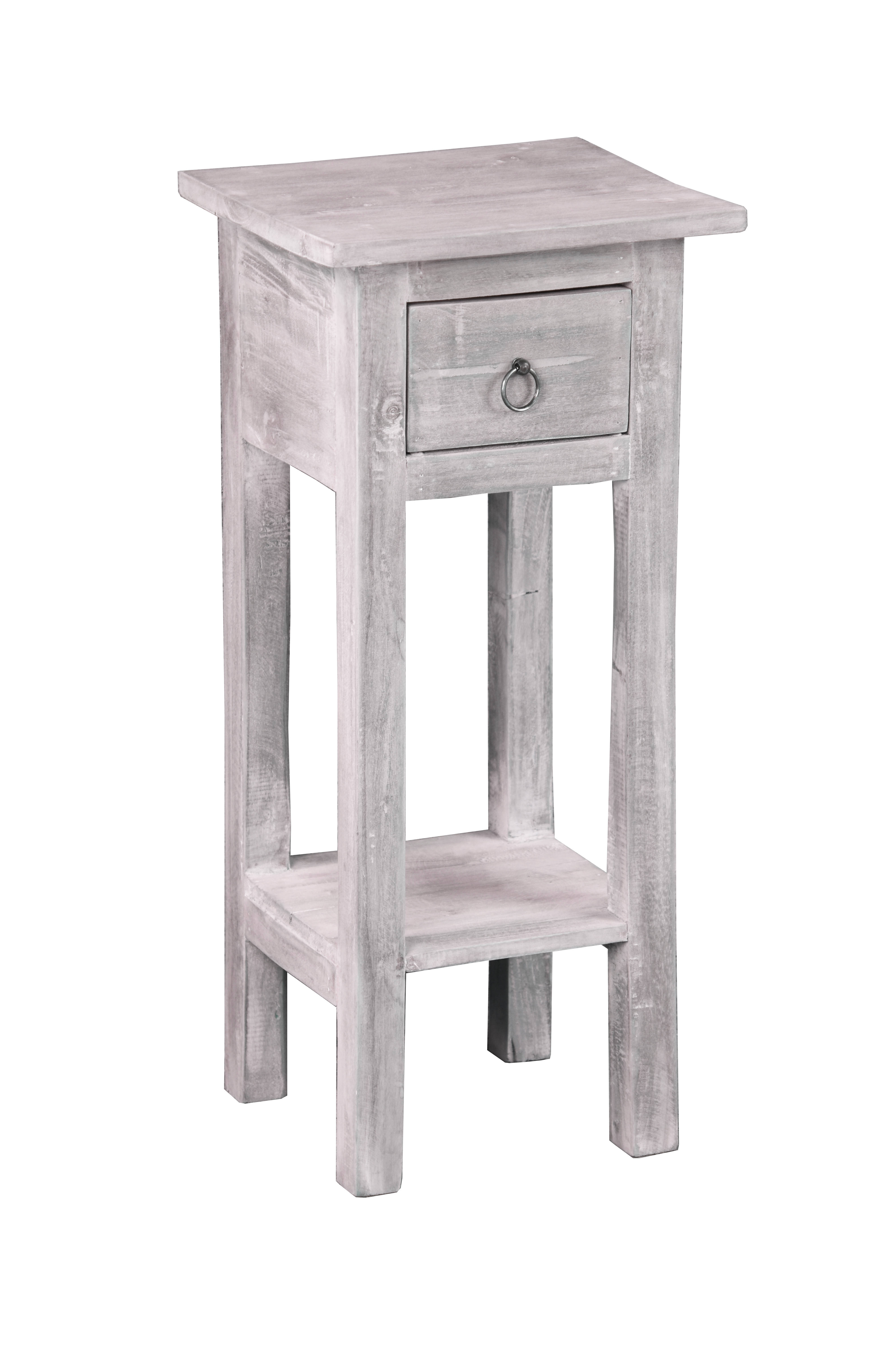 Sunset Trading Shabby Chic Cottage Distressed Light Gray Narrow Side Table
