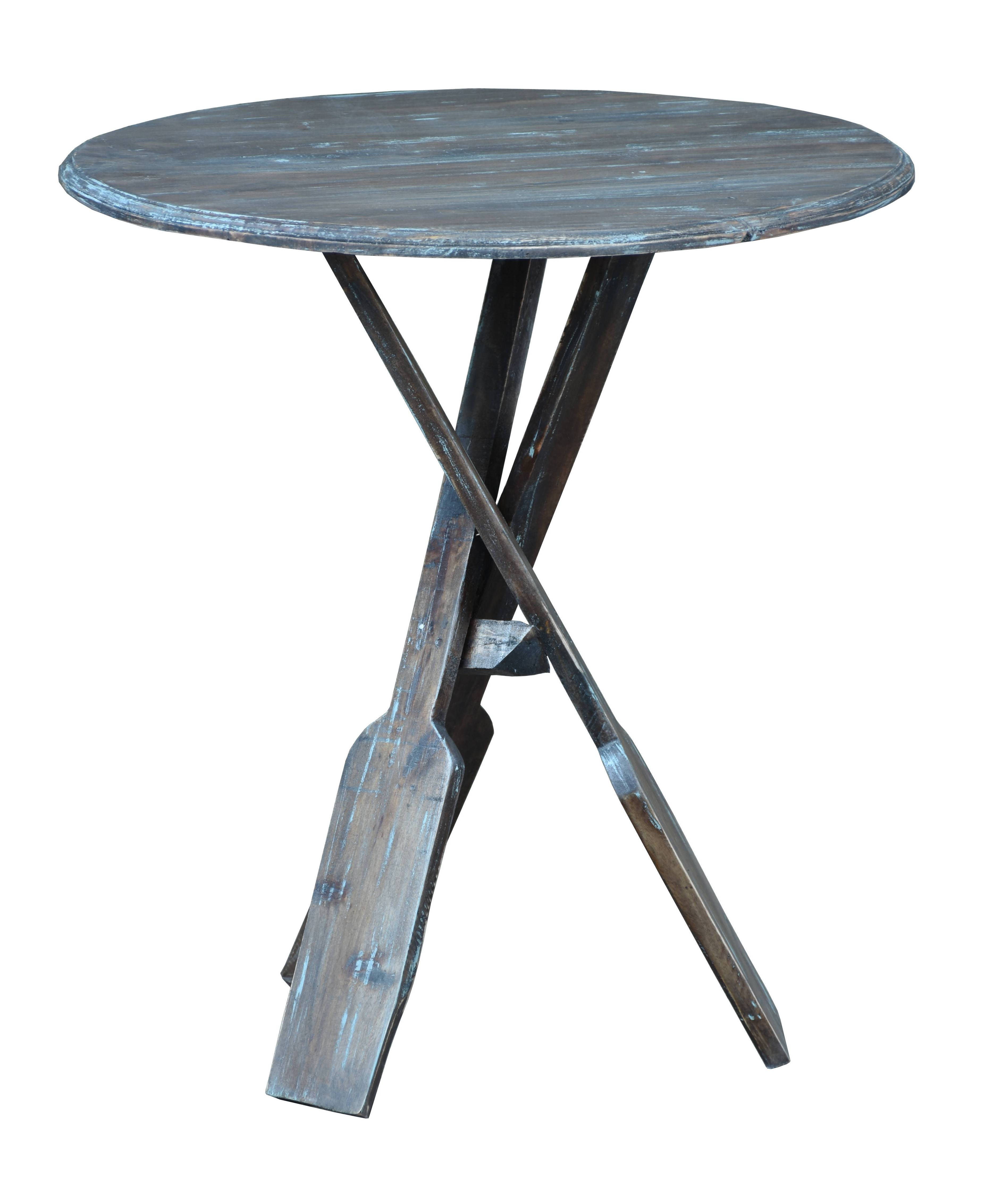 Sunset Trading Shabby Chic Cottage Brown Blue Boat Oar Accent Table