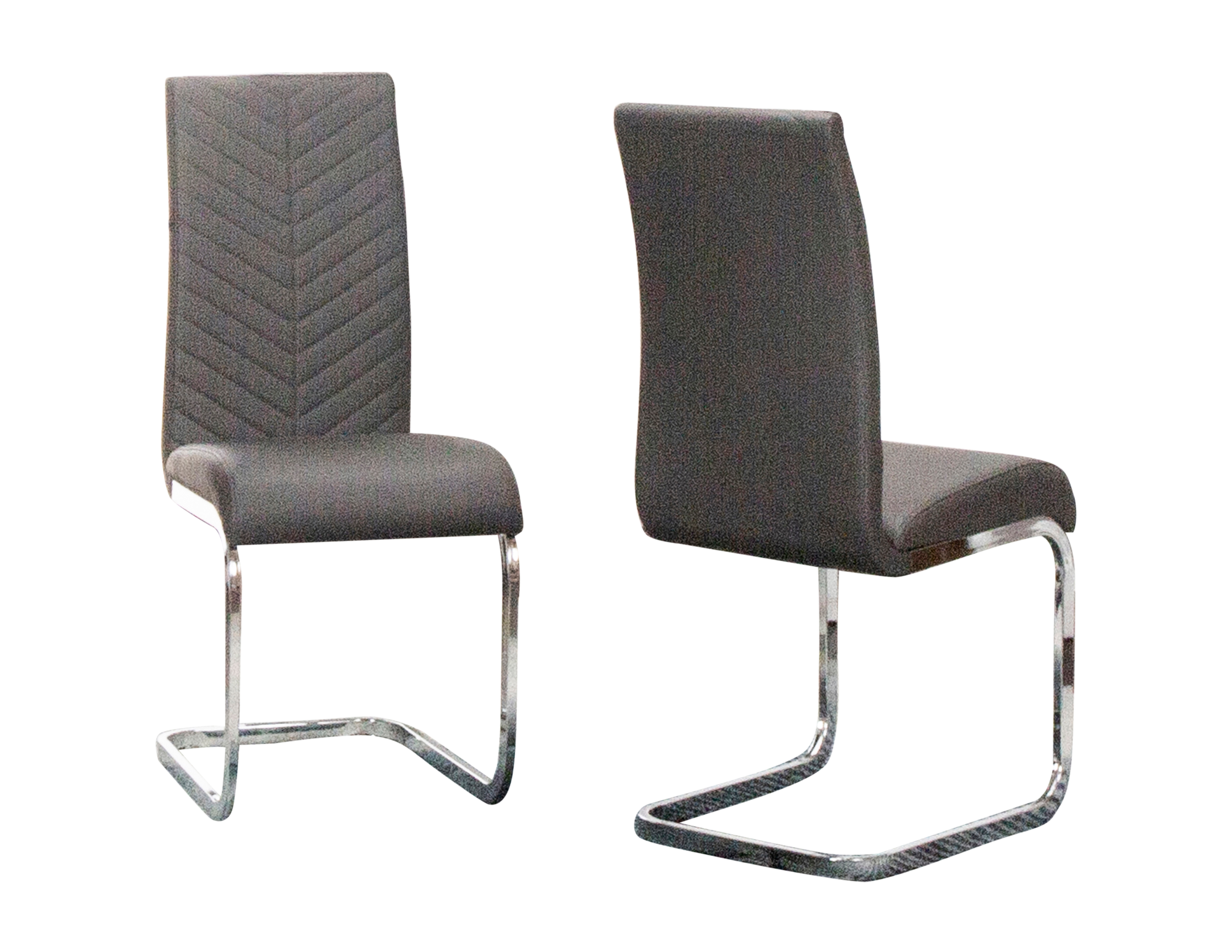 2 Sunset Trading Mist Charcoal Grey Silver Chrome Dining Chairs