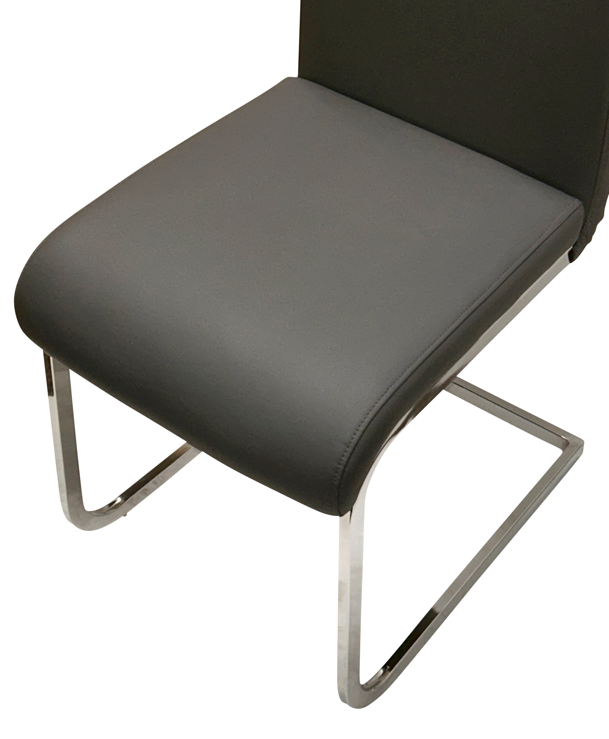 2 Sunset Trading Doral Charcoal Grey Silver Chrome Upholstered Dining Chair...