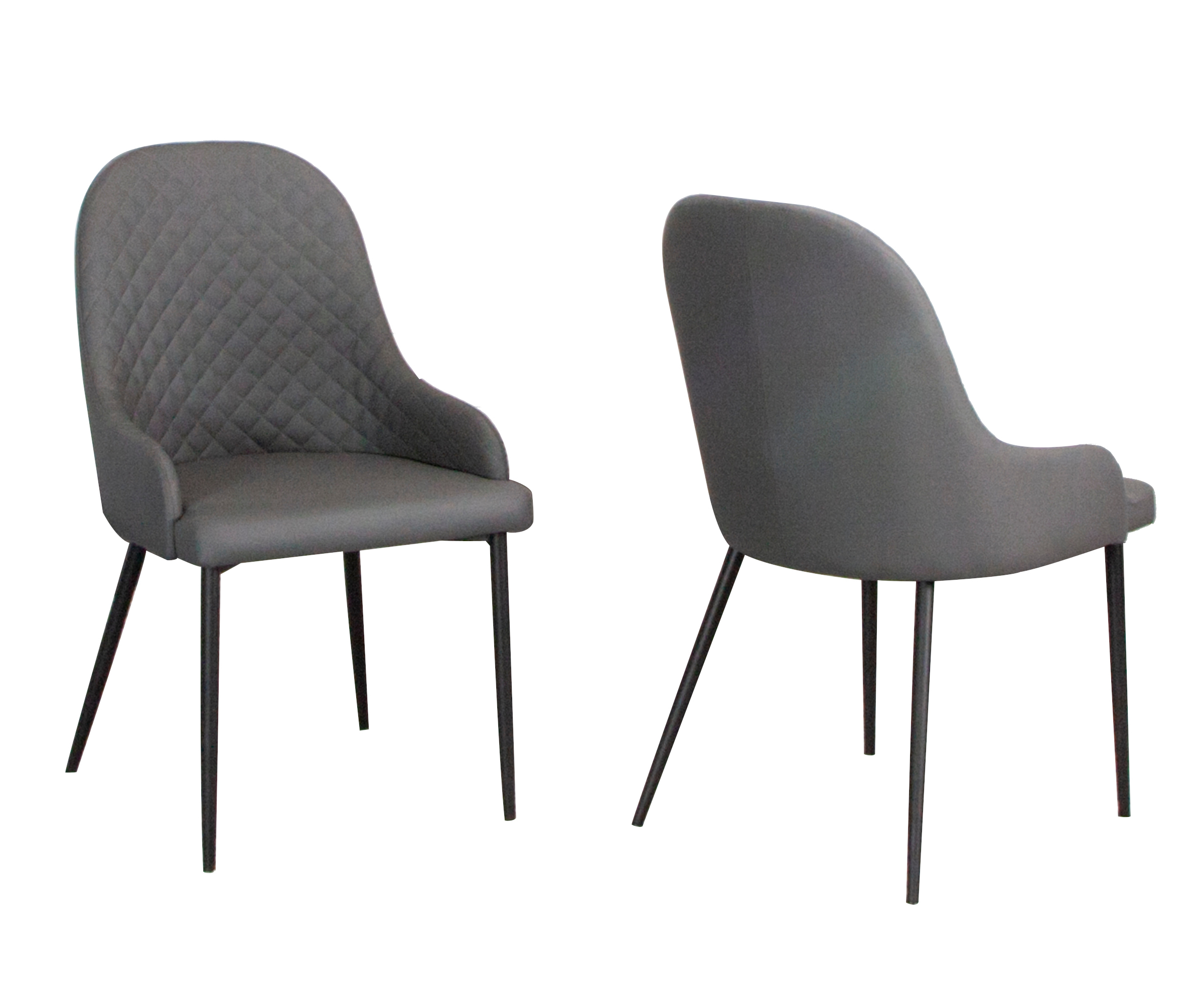 2 Sunset Trading Tia Charcoal Gray Matte Black Dining Chairs