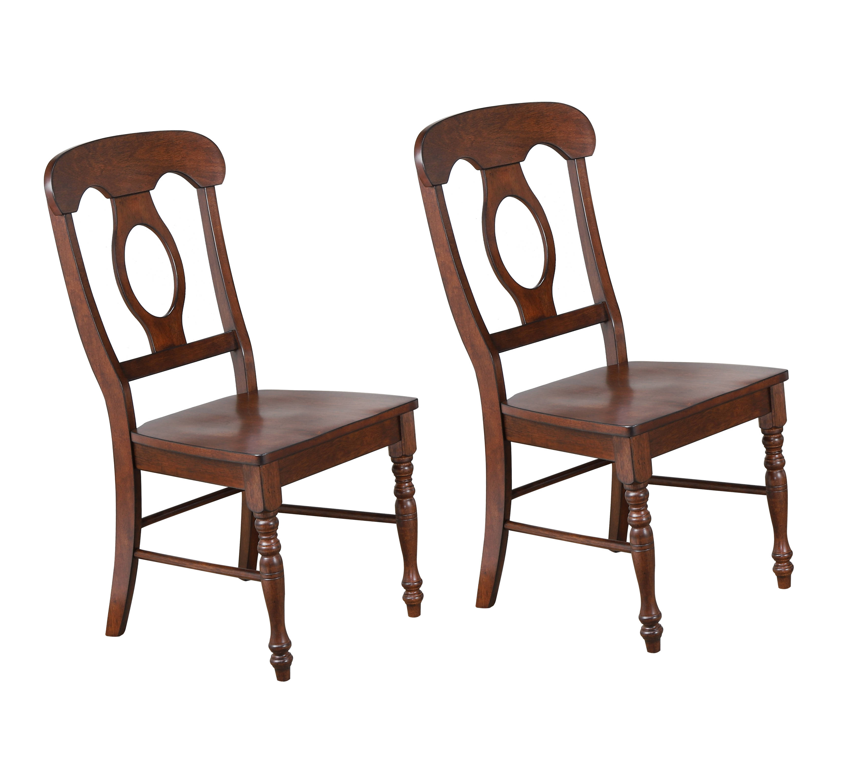 2 Sunset Trading Andrews Chestnut Brown Napoleon Dining Chairs