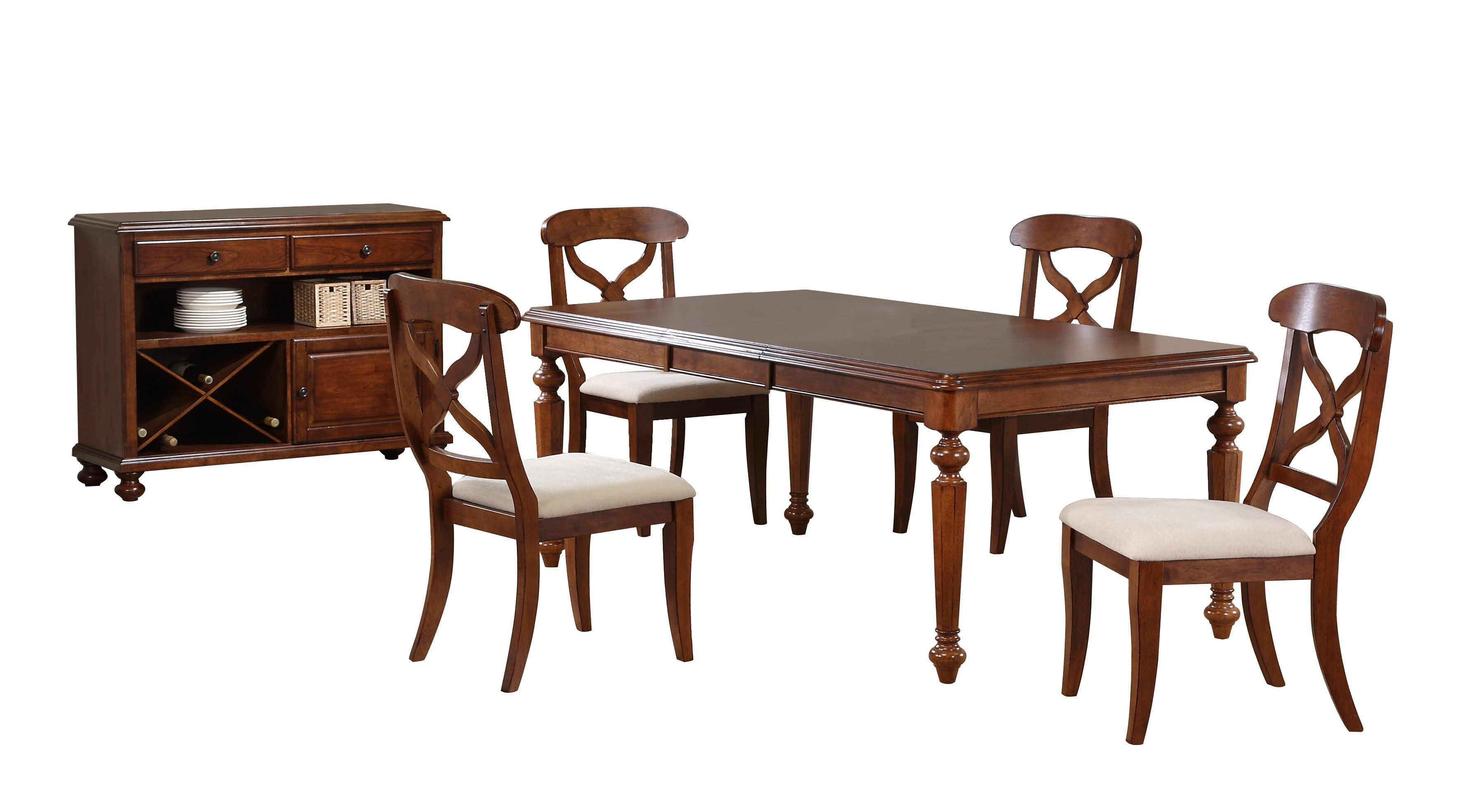 Sunset Trading Andrews Chestnut Brown 6pc Dining Set with Server
