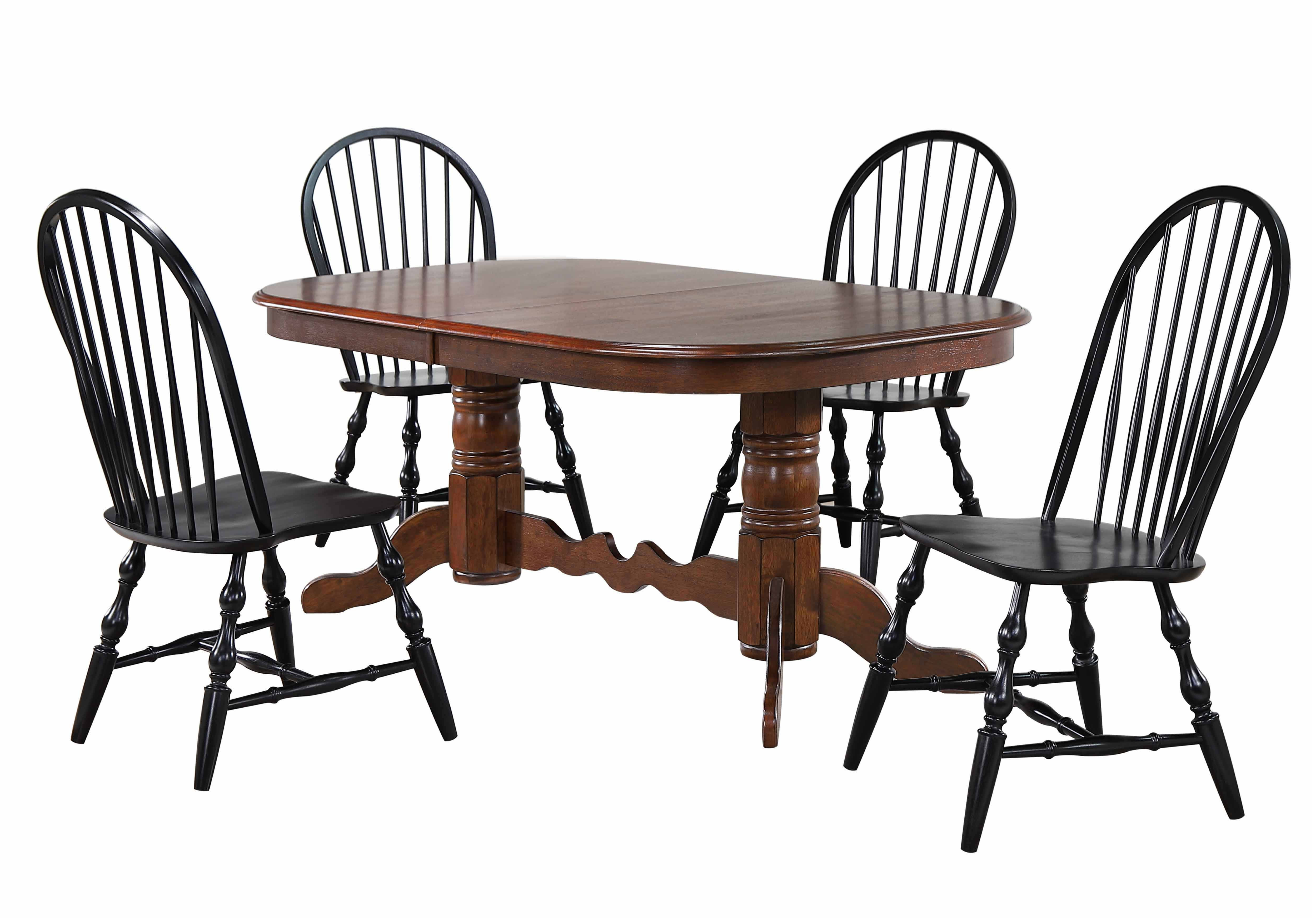 Sunset Trading Andrews Distressed Brown Black 5pc Dining Set